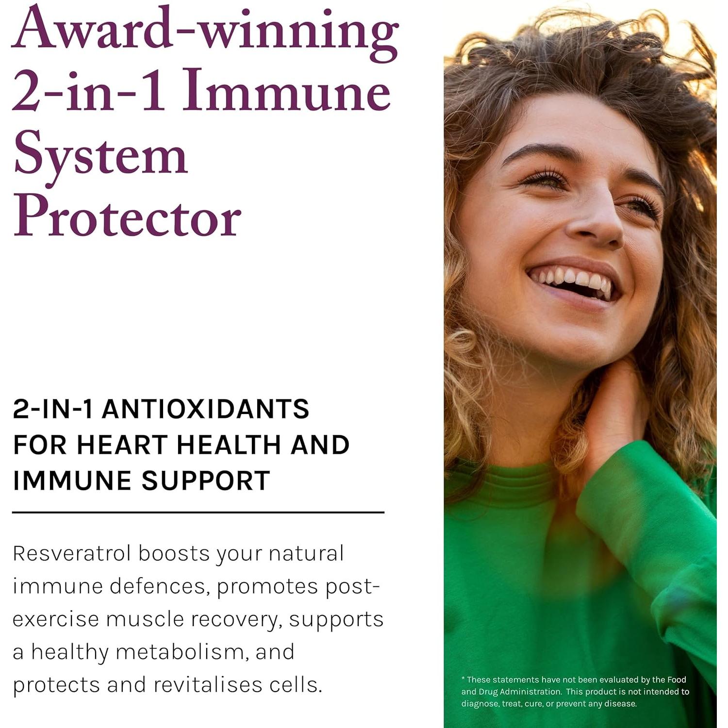 Suplemento Antioxidante Reserveage Resveratrol 500 mg 60 Cápsulas