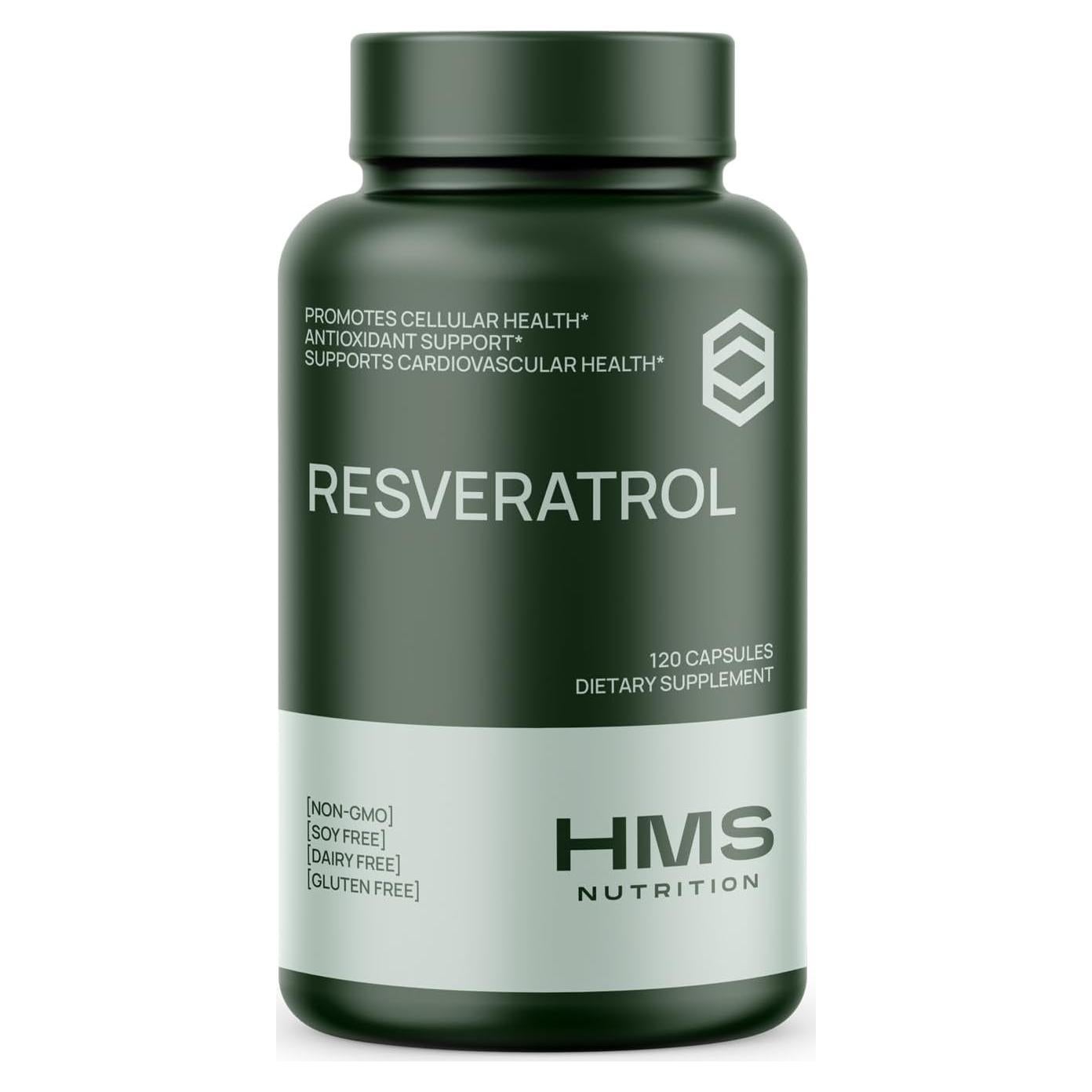 Resveratrol 1400mg 120 Cápsulas HMS Nutrition Antioxidantes