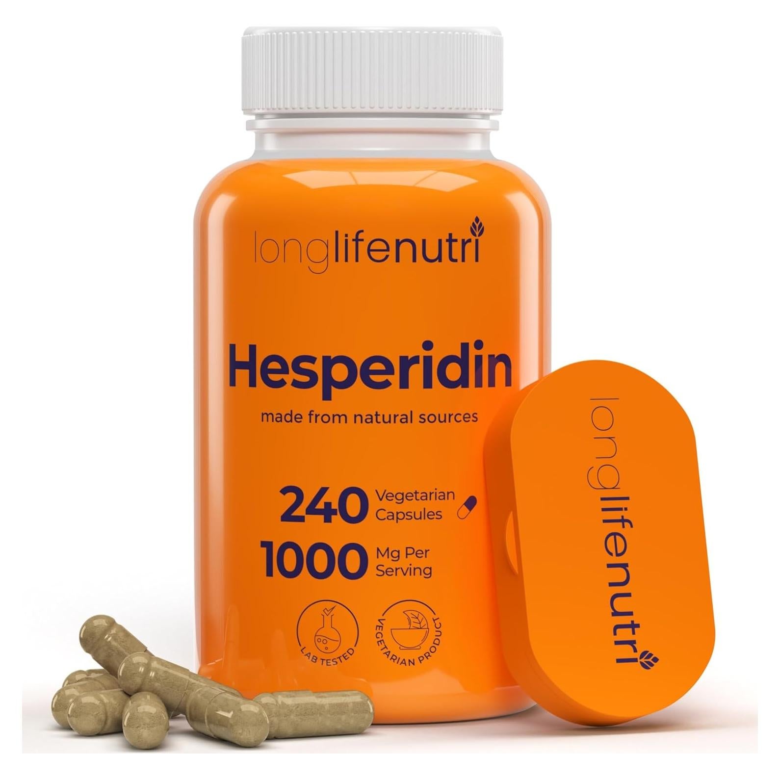 Hesperidina 1000mg LongLifeNutri 240 Cápsulas Antioxidante