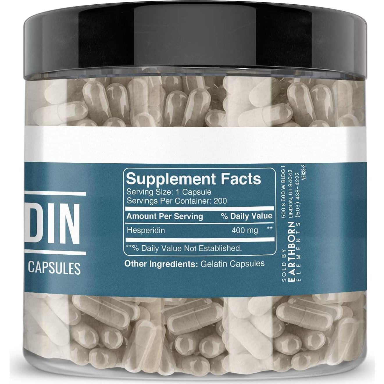 Cápsulas de Hesperidina Elementos de la Tierra 200 Unidades