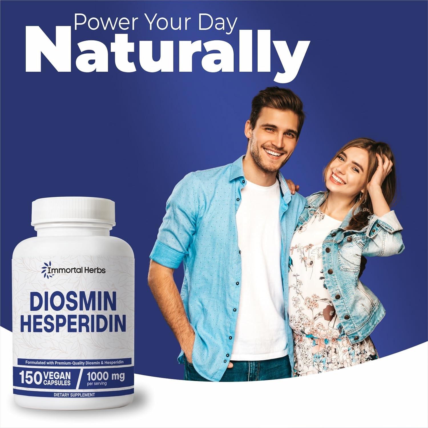 Complejo Diosmina Hesperidina 1000mg Immortal Herbs 150 Cápsulas Veganas