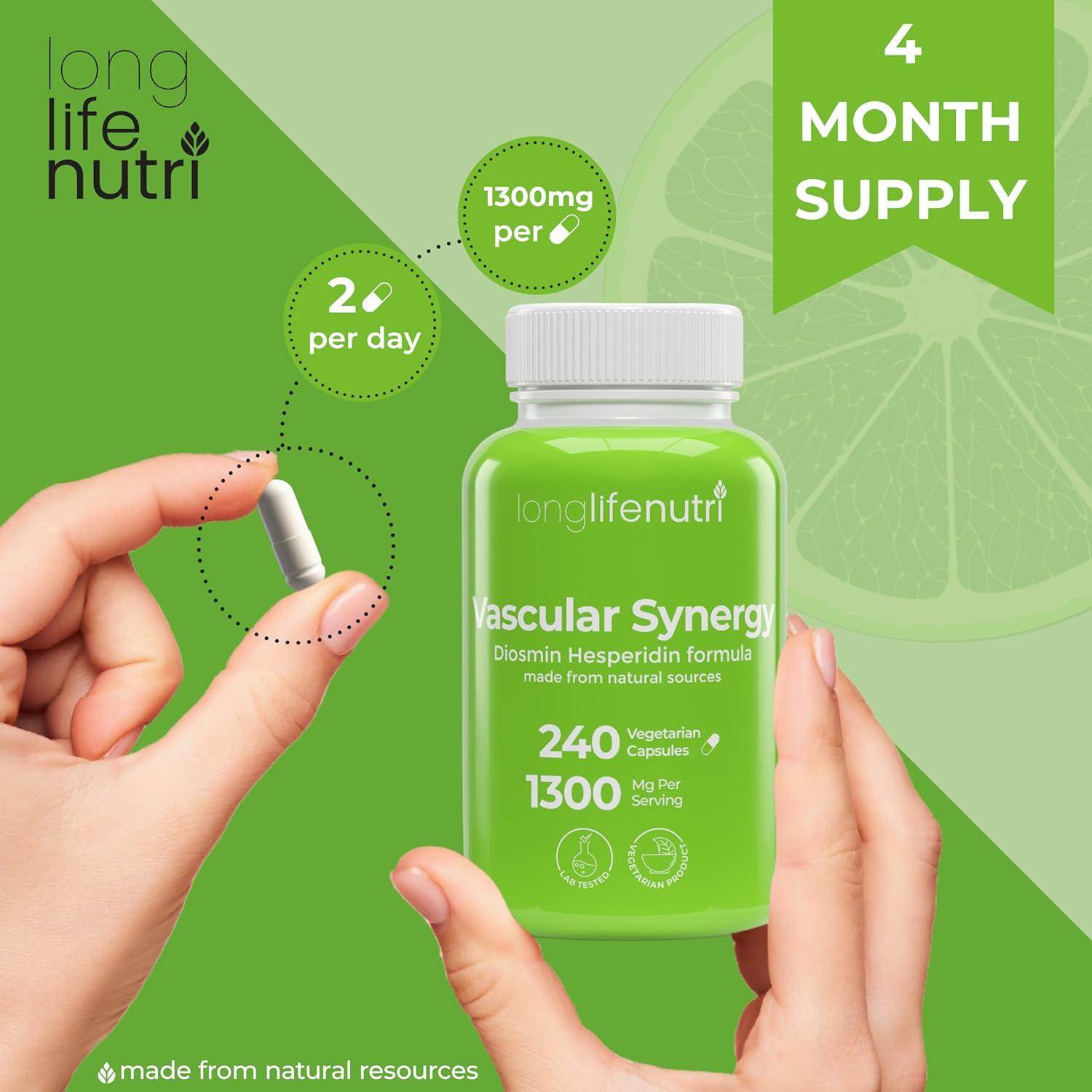 LongLifeNutri Complejo Diosmina Hesperidina 1000mg/300mg 240 Cápsulas