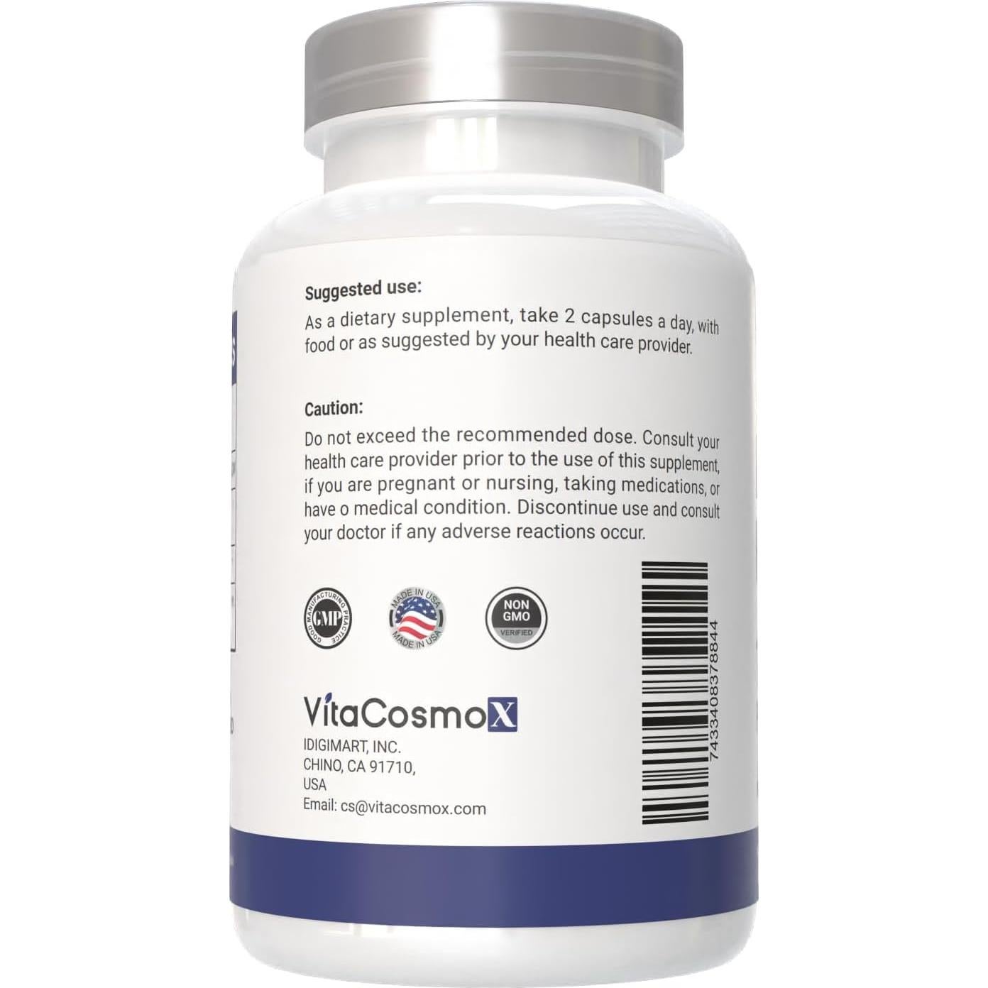 Diosmina Hesperidina 1200 mg VitaCosmoX 180 Cápsulas Veganas