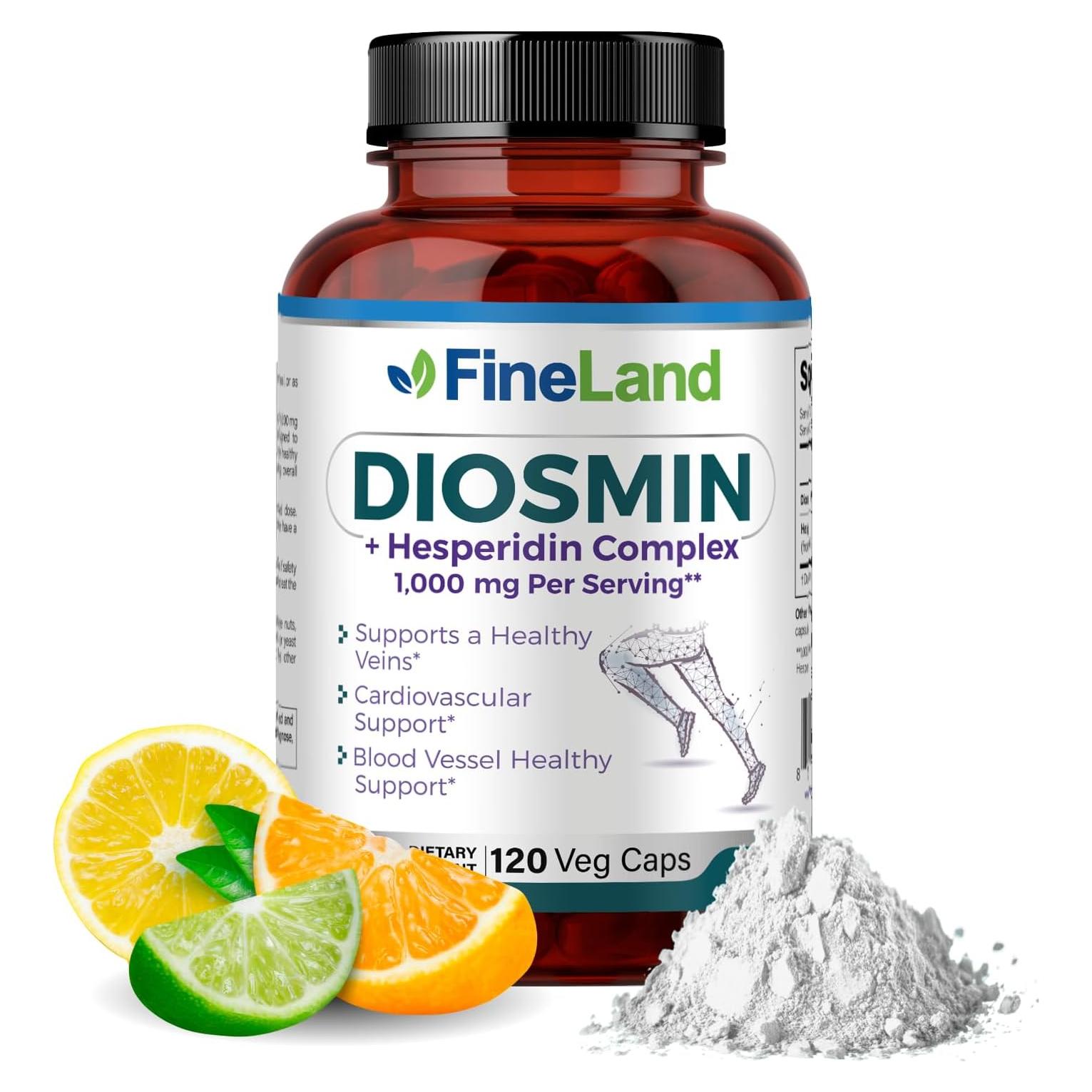 Diosmina y Hesperidina FineLand 1000 mg 120 Cápsulas Veganas