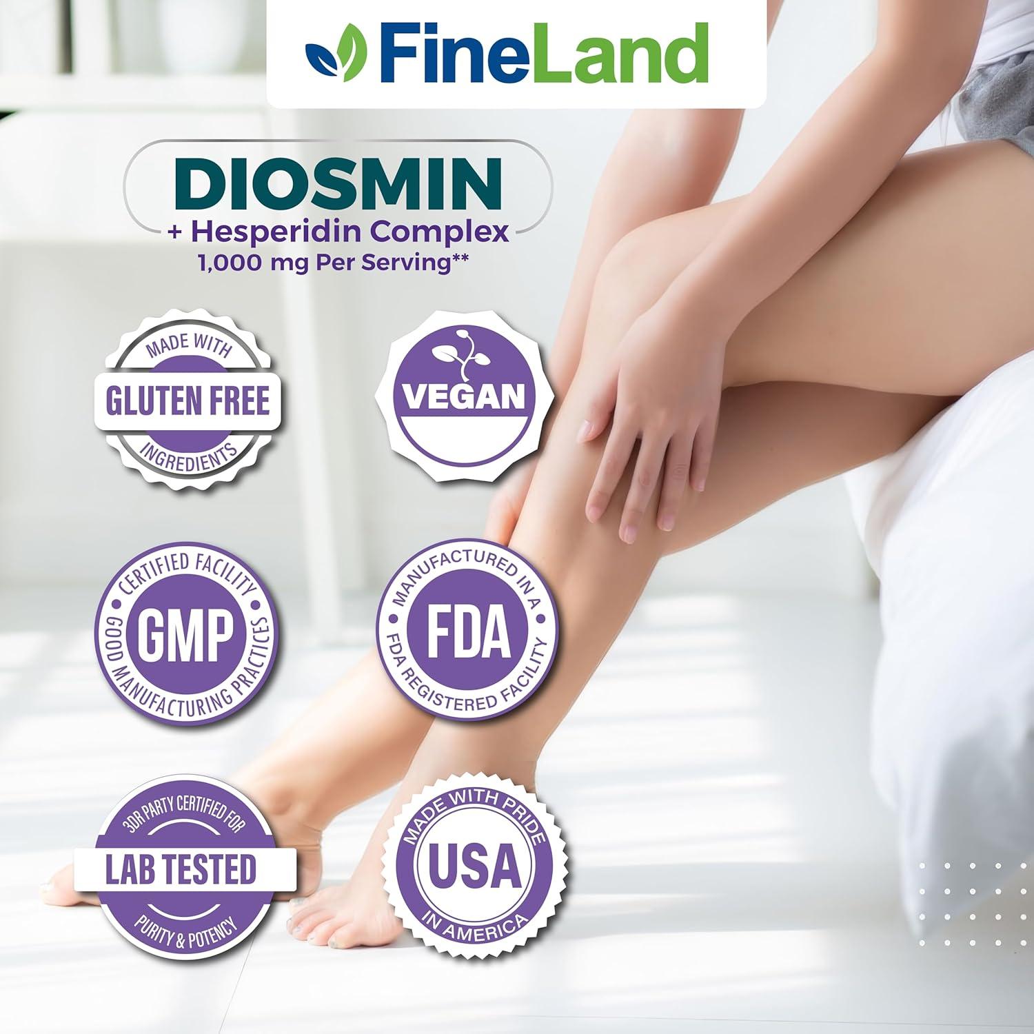 Diosmina y Hesperidina FineLand 1000 mg 120 Cápsulas Veganas