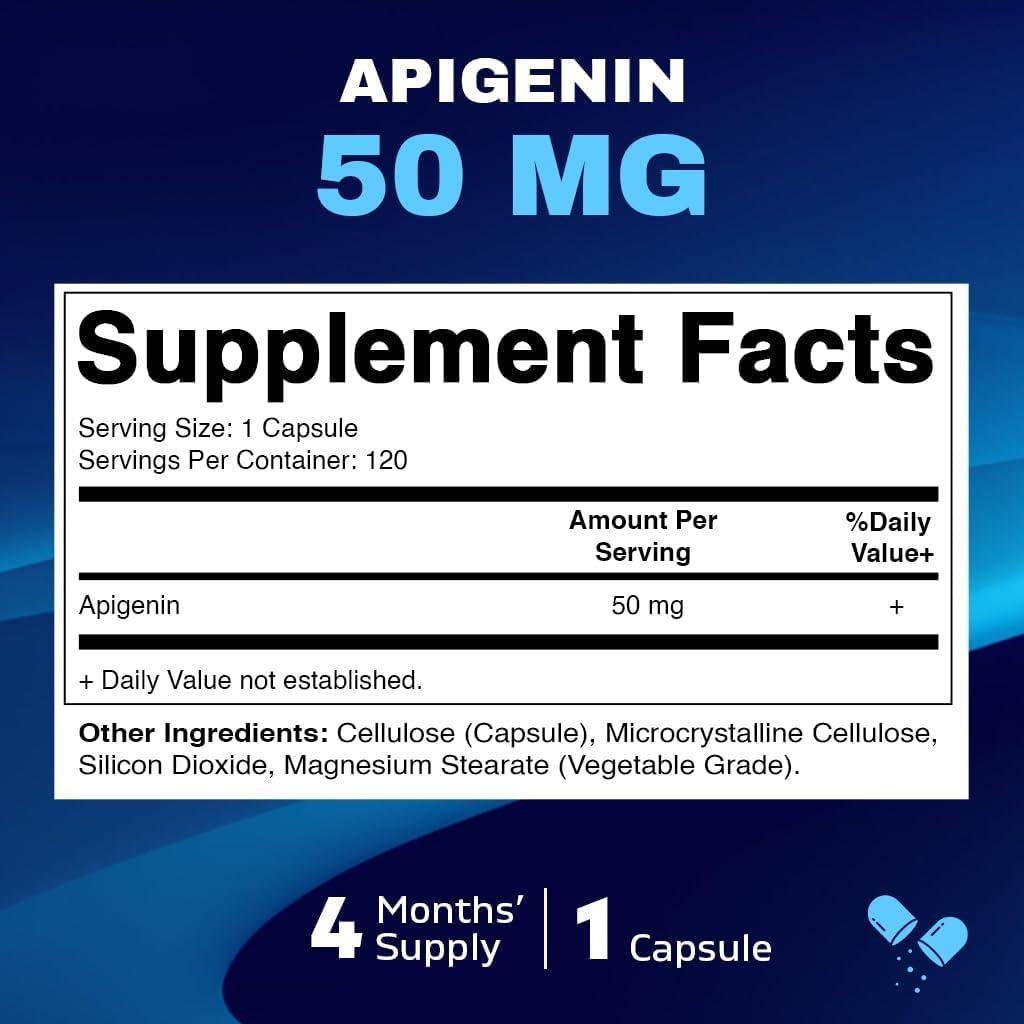 Vitamatic Apigenina 50mg - 120 Cápsulas Vegetarianas para Relajación