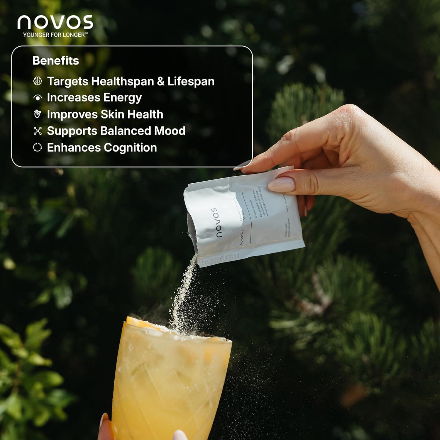 Suplemento Antienvejecimiento NOVOS Core Sabor Naranja - 30 Porciones