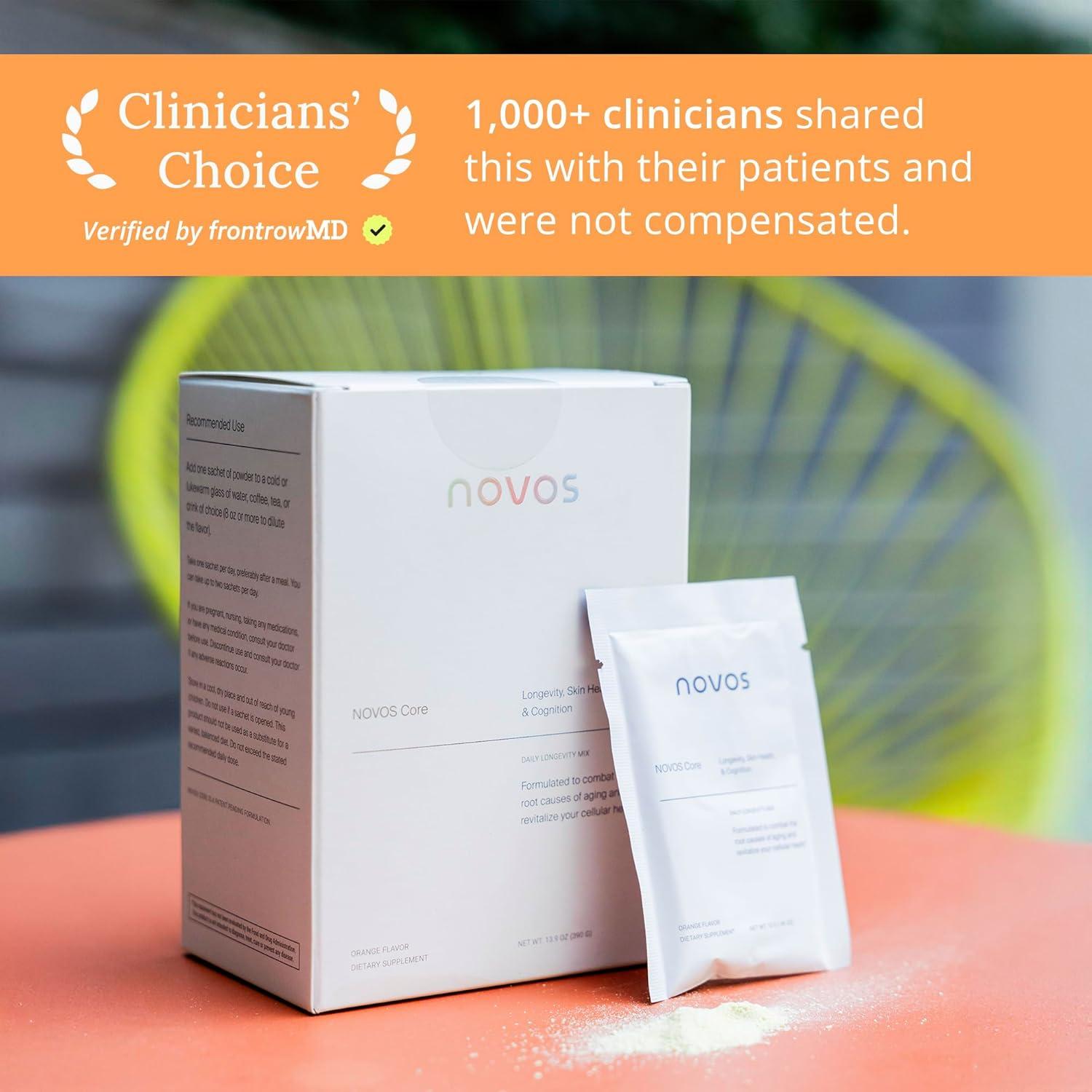 Suplemento Antienvejecimiento NOVOS Core Sabor Naranja - 30 Porciones