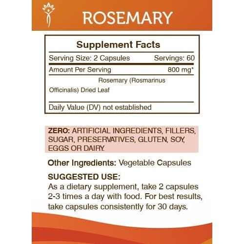 Cápsulas de Romero 800 mg Secretos de la Tribu 120 Unidades