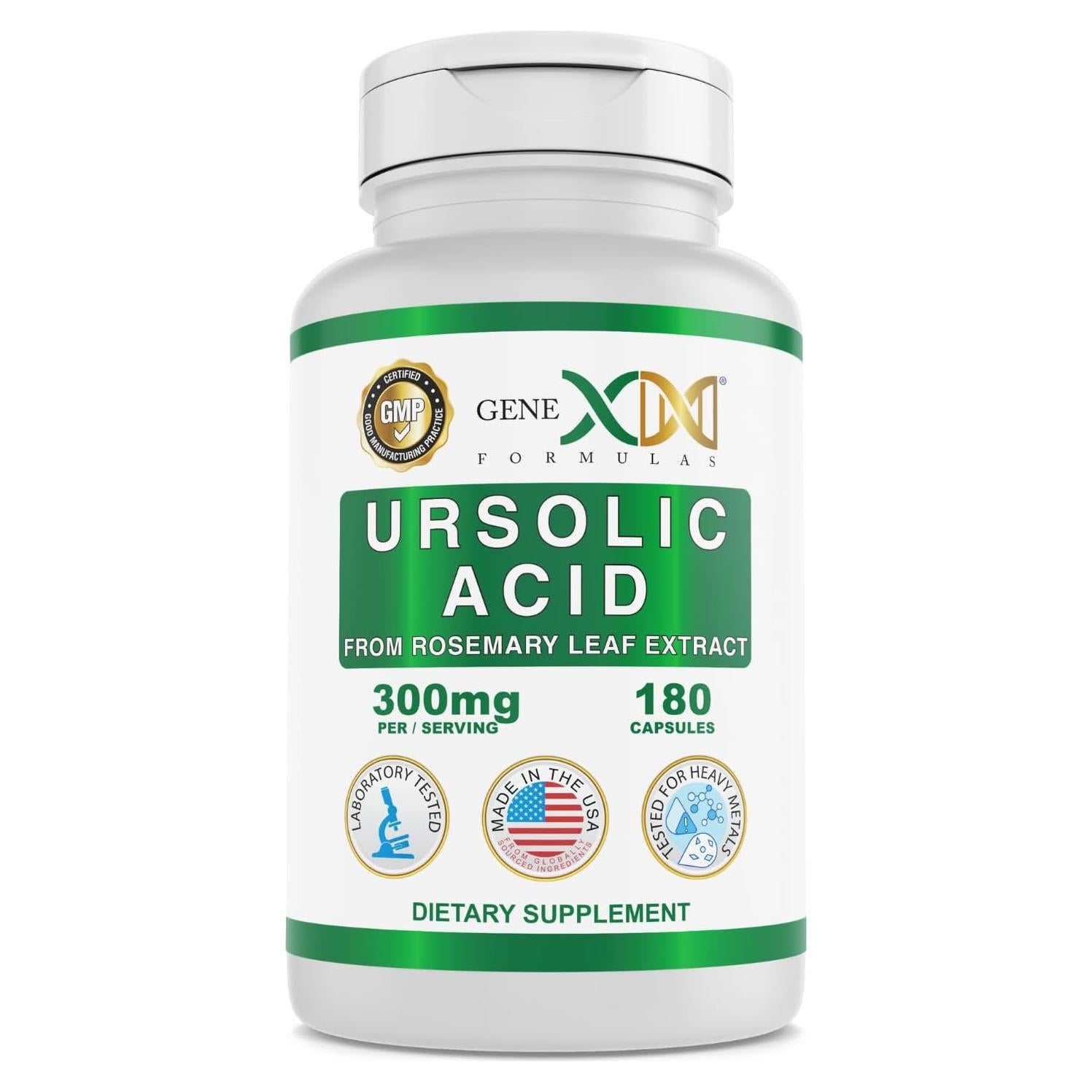 Ácido Ursolico Genex Formulas 300mg 180 Cápsulas Extracto Romero
