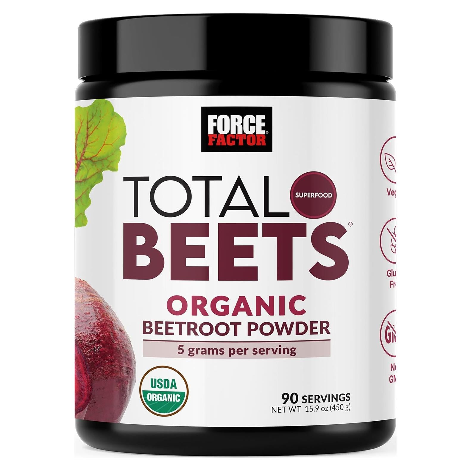 Polvo de Remolacha Orgánica Force Factor 450g Vegano Sin Sabor