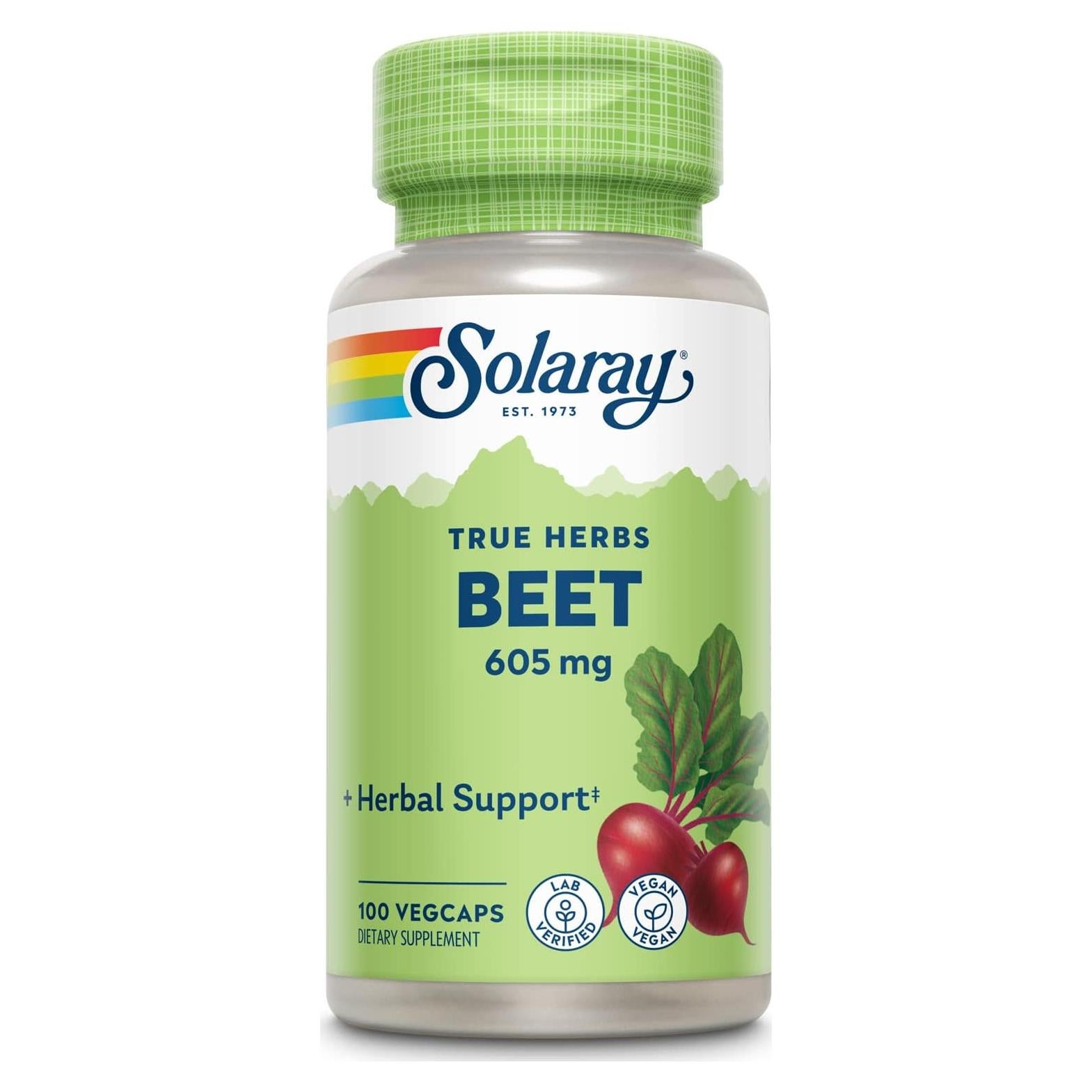 Suplemento Raíz de Remolacha Solaray 605mg 100 VegCaps
