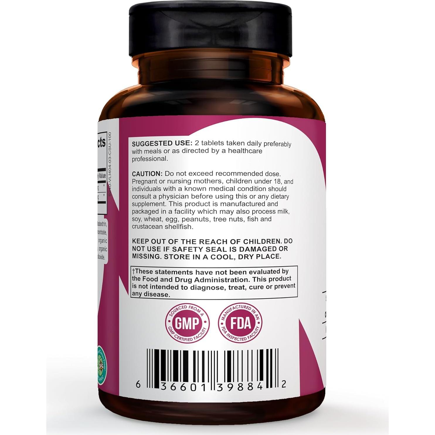 Suplemento en polvo de remolacha Pomona Wellness 1350mg 100 tabletas