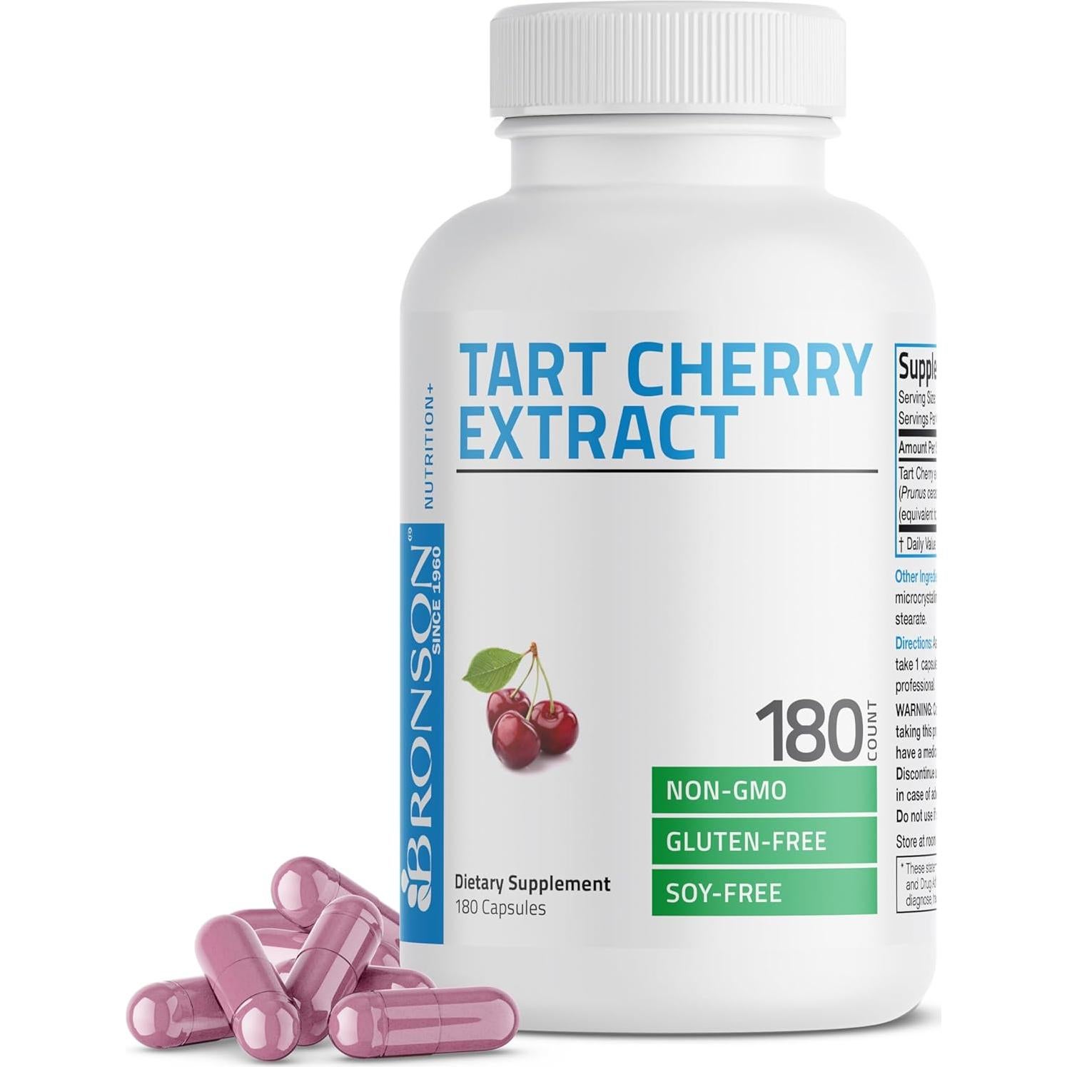 Extracto de Cereza Ácida Bronson 2500 mg 180 Cápsulas Vegetarianas