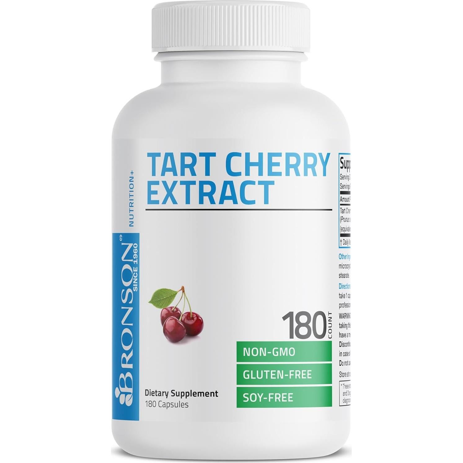 Extracto de Cereza Ácida Bronson 2500 mg 180 Cápsulas Vegetarianas