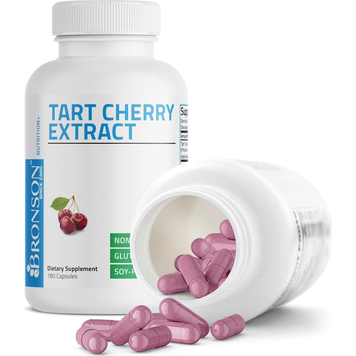 Extracto de Cereza Ácida Bronson 2500 mg 180 Cápsulas Vegetarianas