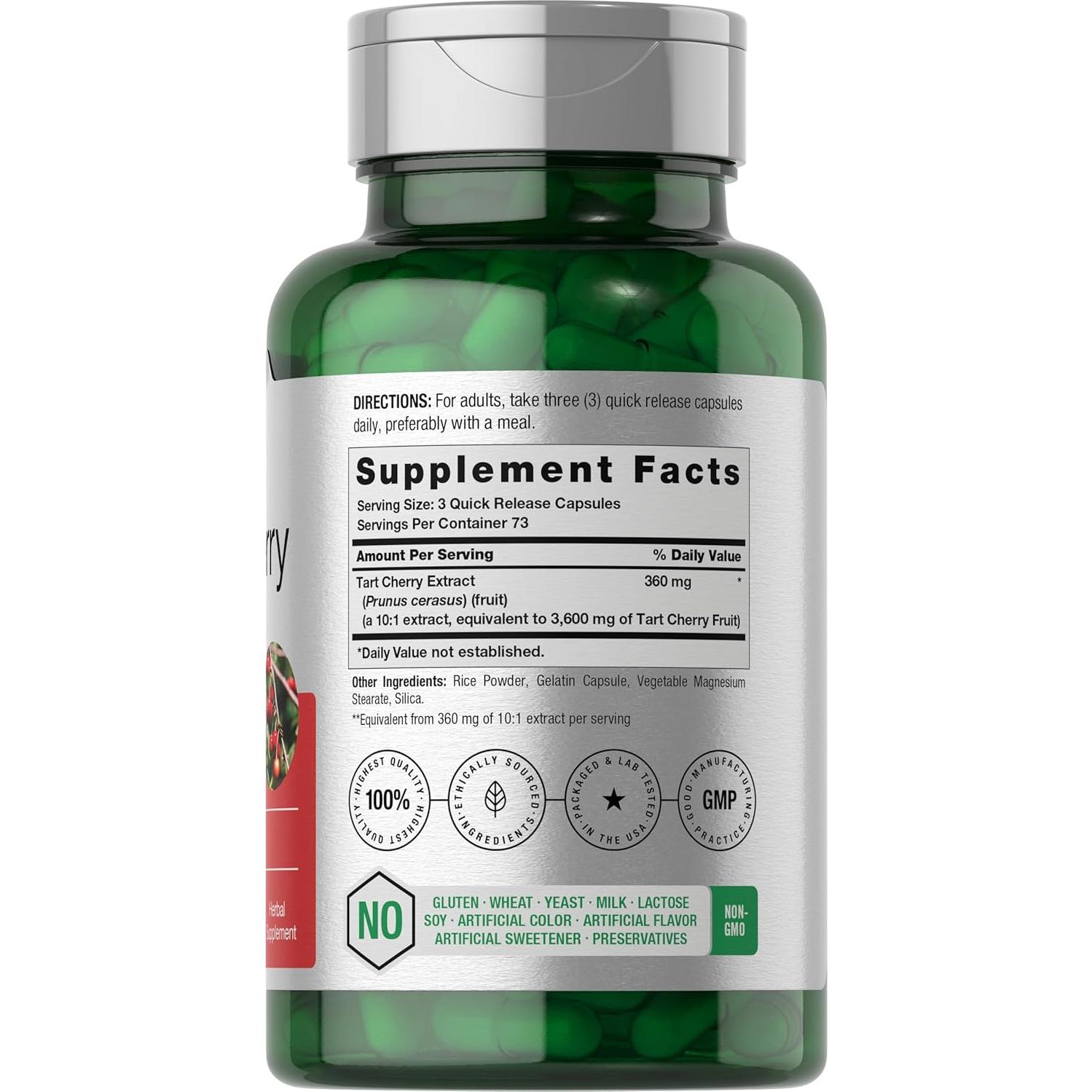 Cápsulas de Extracto de Cereza Ácida Horbaach 3600mg - 220 Unidades