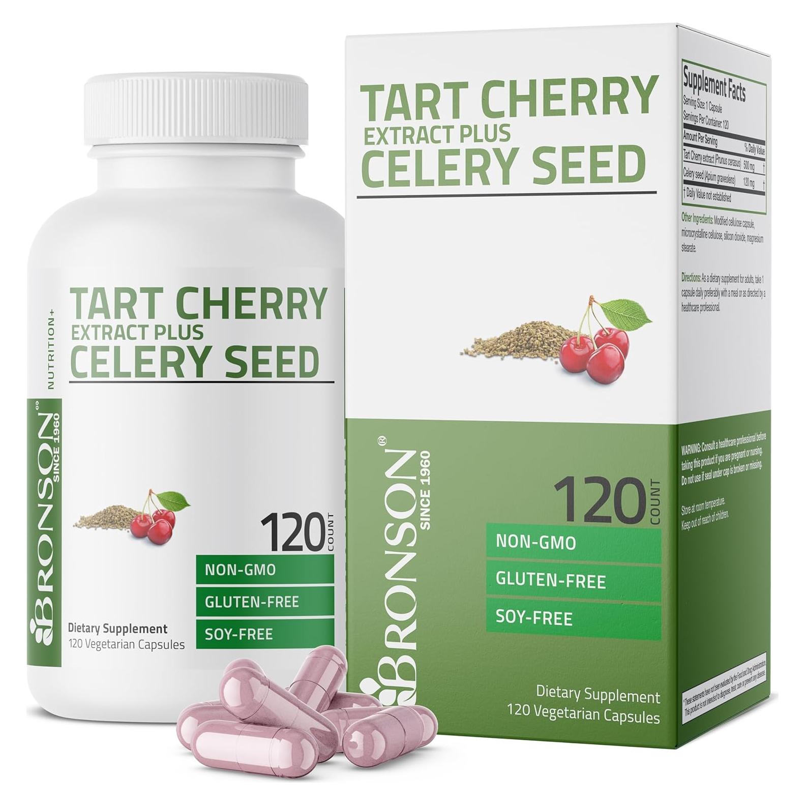 Extracto de Cereza Ácida Bronson + Semilla de Apio 120 Cápsulas