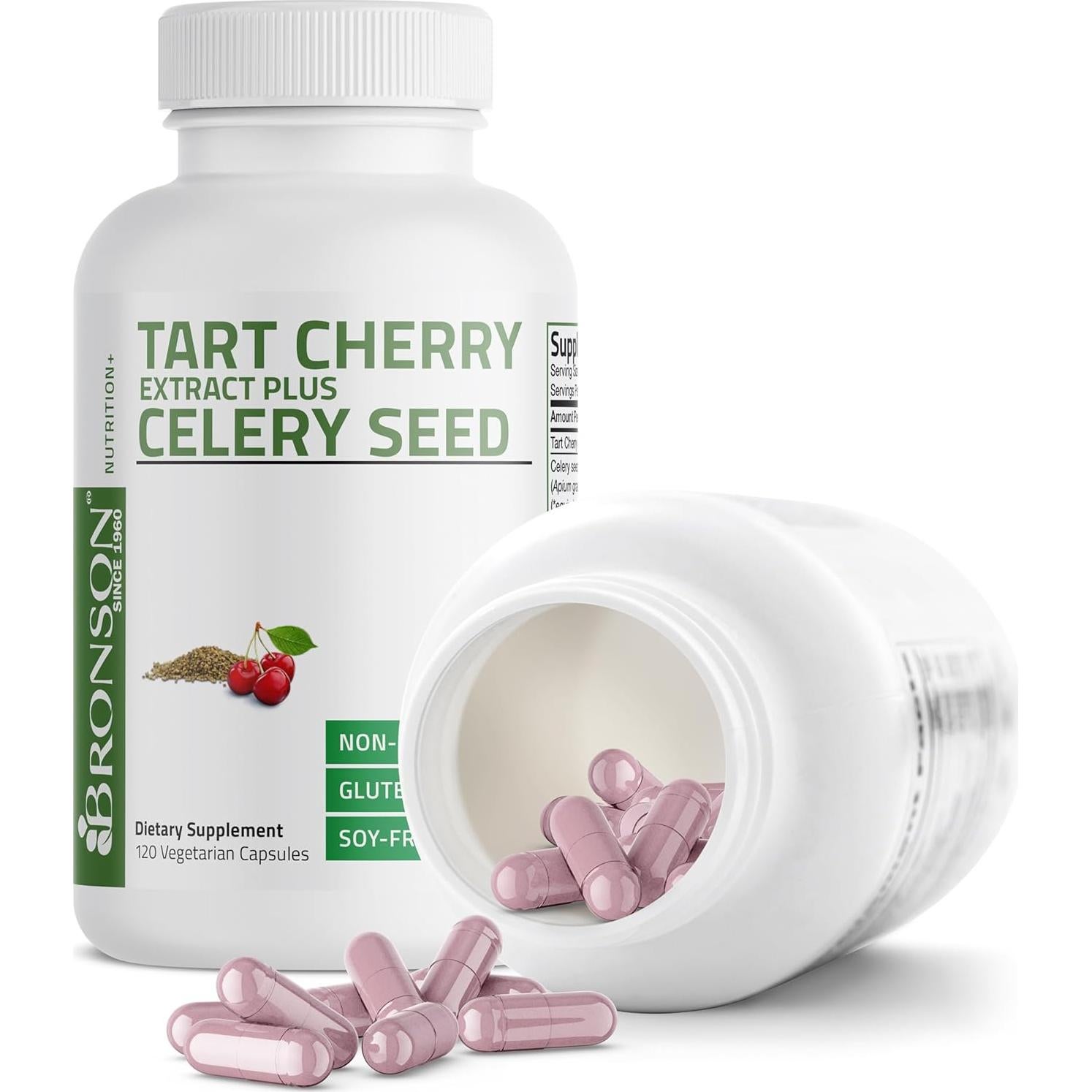 Extracto de Cereza Ácida Bronson + Semilla de Apio 120 Cápsulas