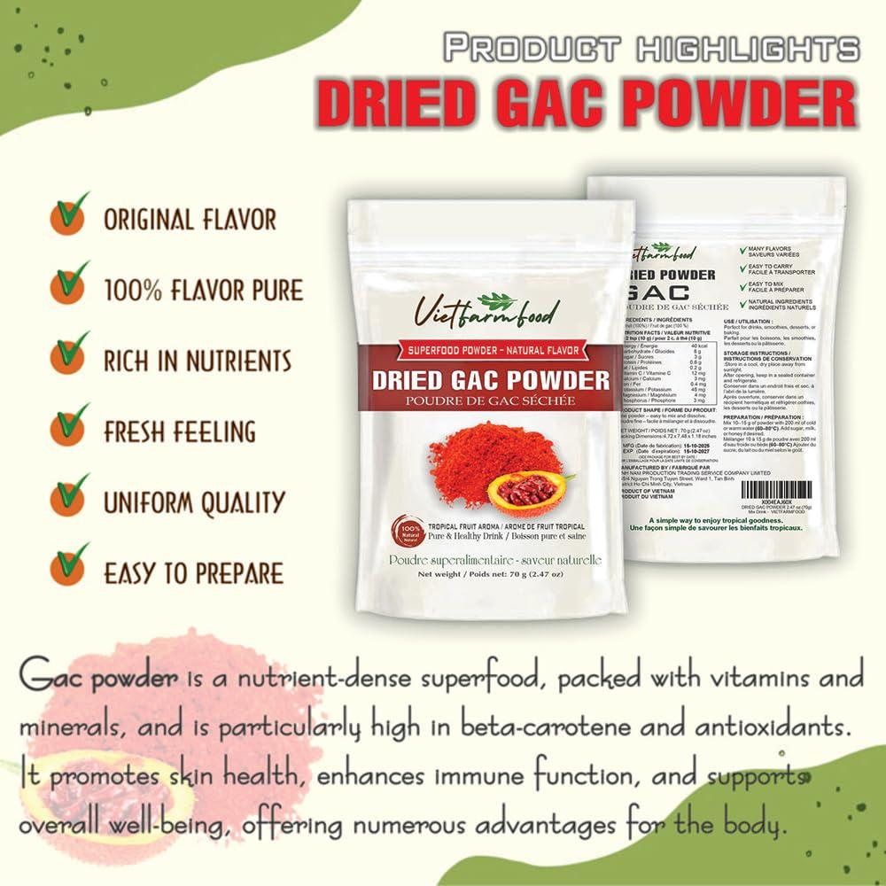 Polvo de Gac 70g - Natural, Sin Aceite, Alta Energía