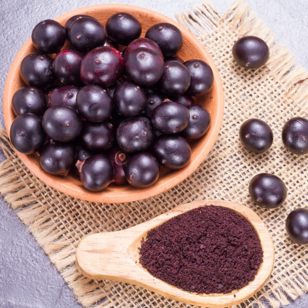 Polvo de Acai 113.4 g - Ingredientes Originales Puros - Superalimento Vegano