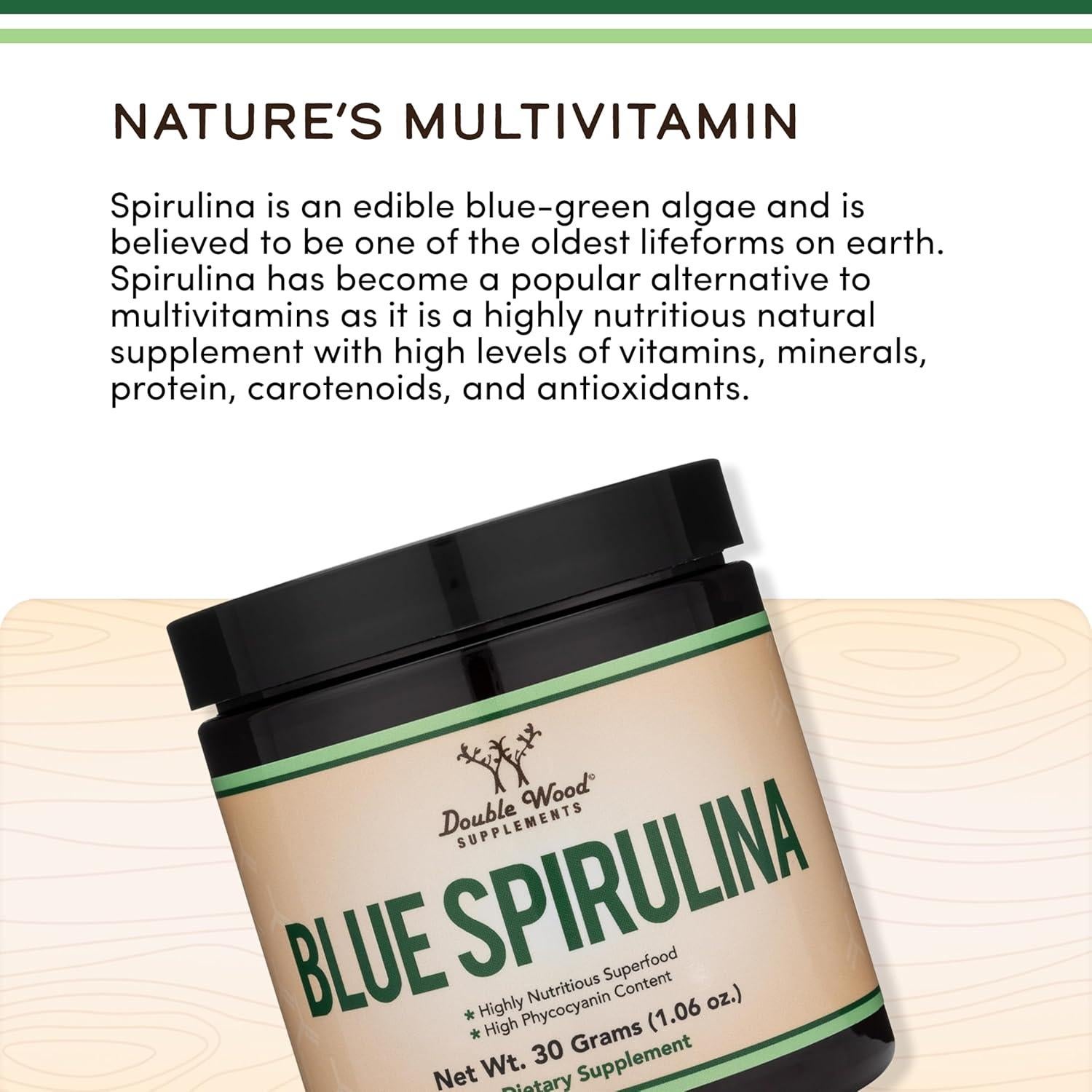 Polvo de Espirulina Azul Double Wood 30g - 35% Ficocianina
