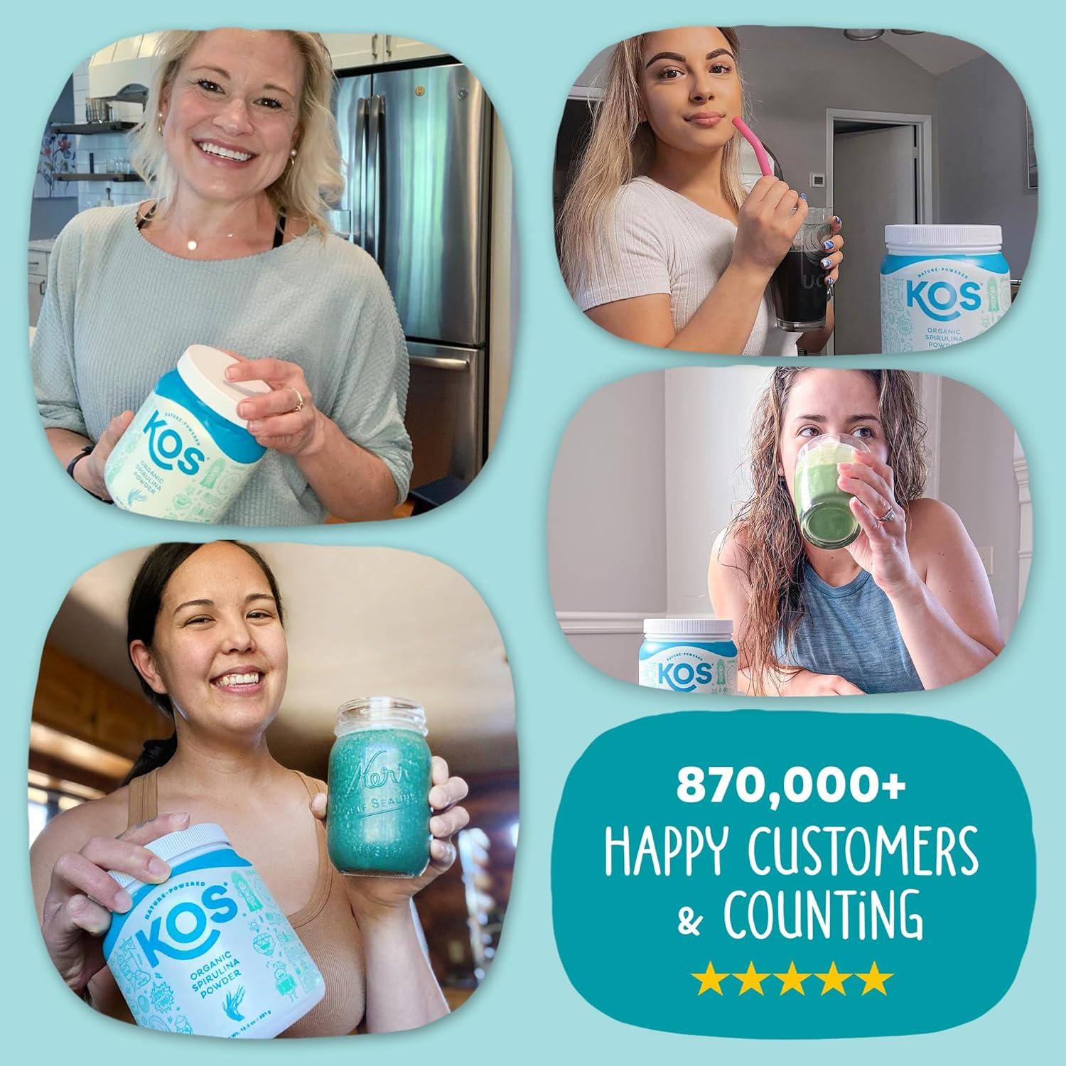 KOS Polvo de Espirulina Orgánica 382.7g - Superalimento Vegano