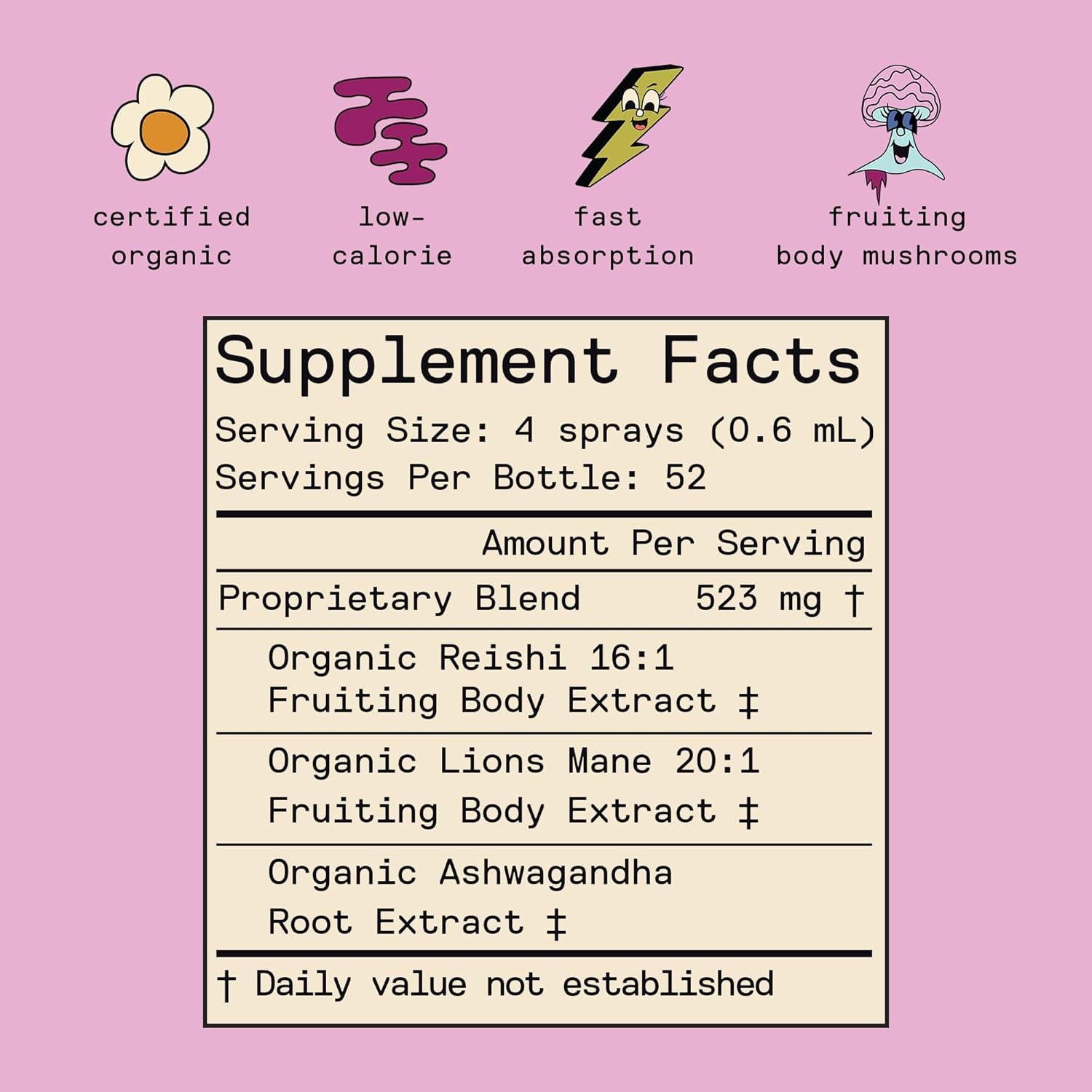 SuperMush Spray Bucal de Champiñón Reishi 30ml - Relajación Diaria