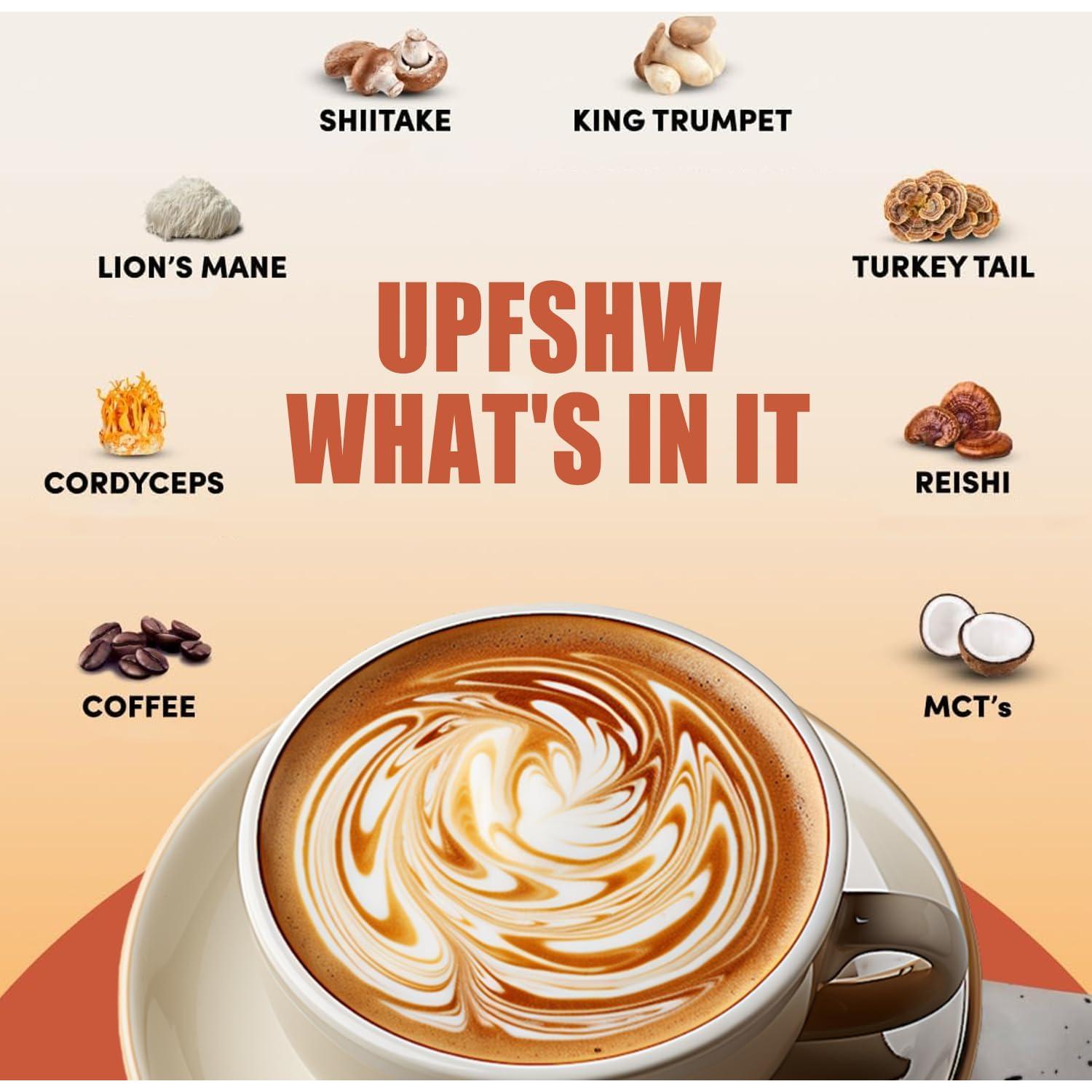 Café Instantáneo Orgánico de Champiñones UPFSHW 30 Porciones