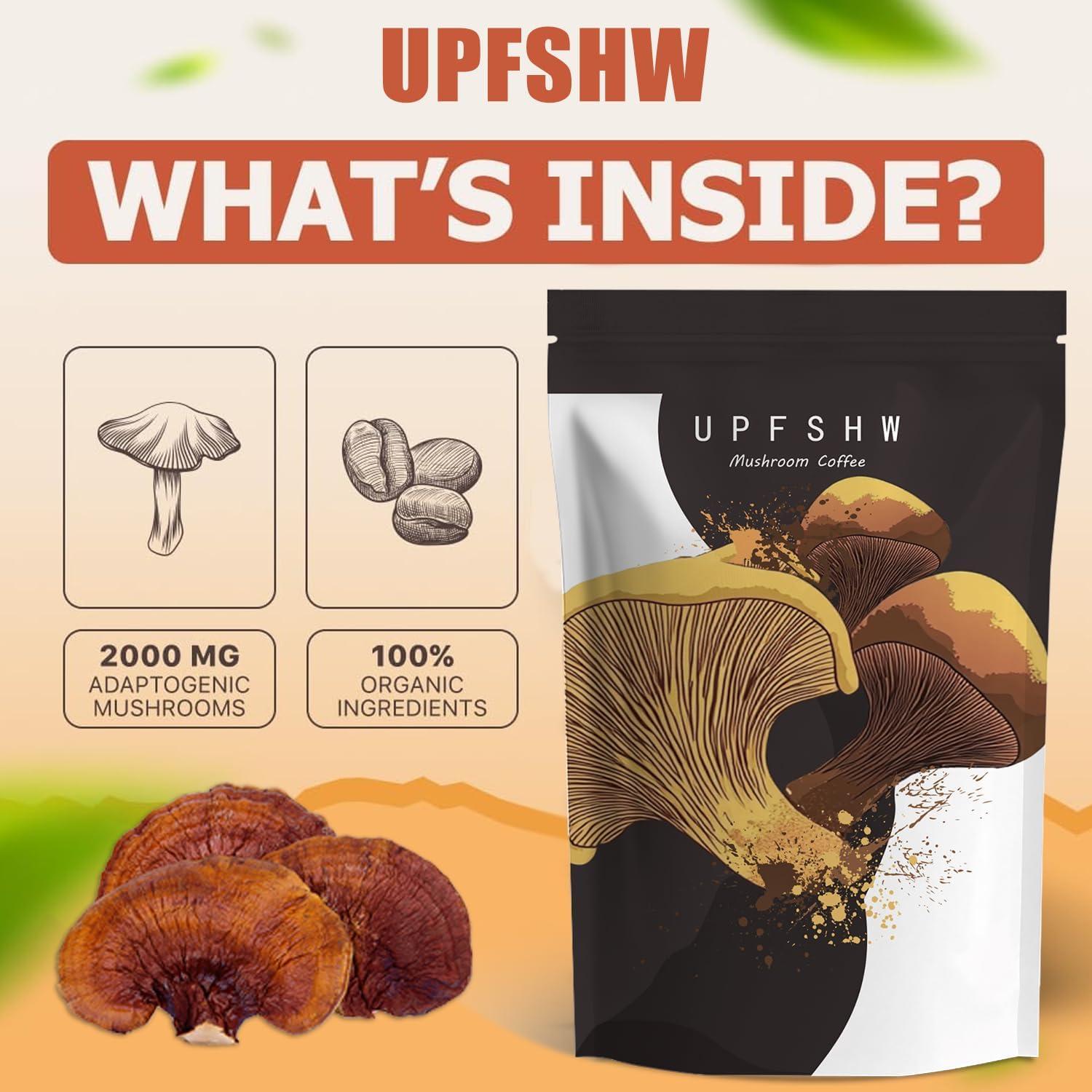 Café Instantáneo Orgánico de Champiñones UPFSHW 30 Porciones