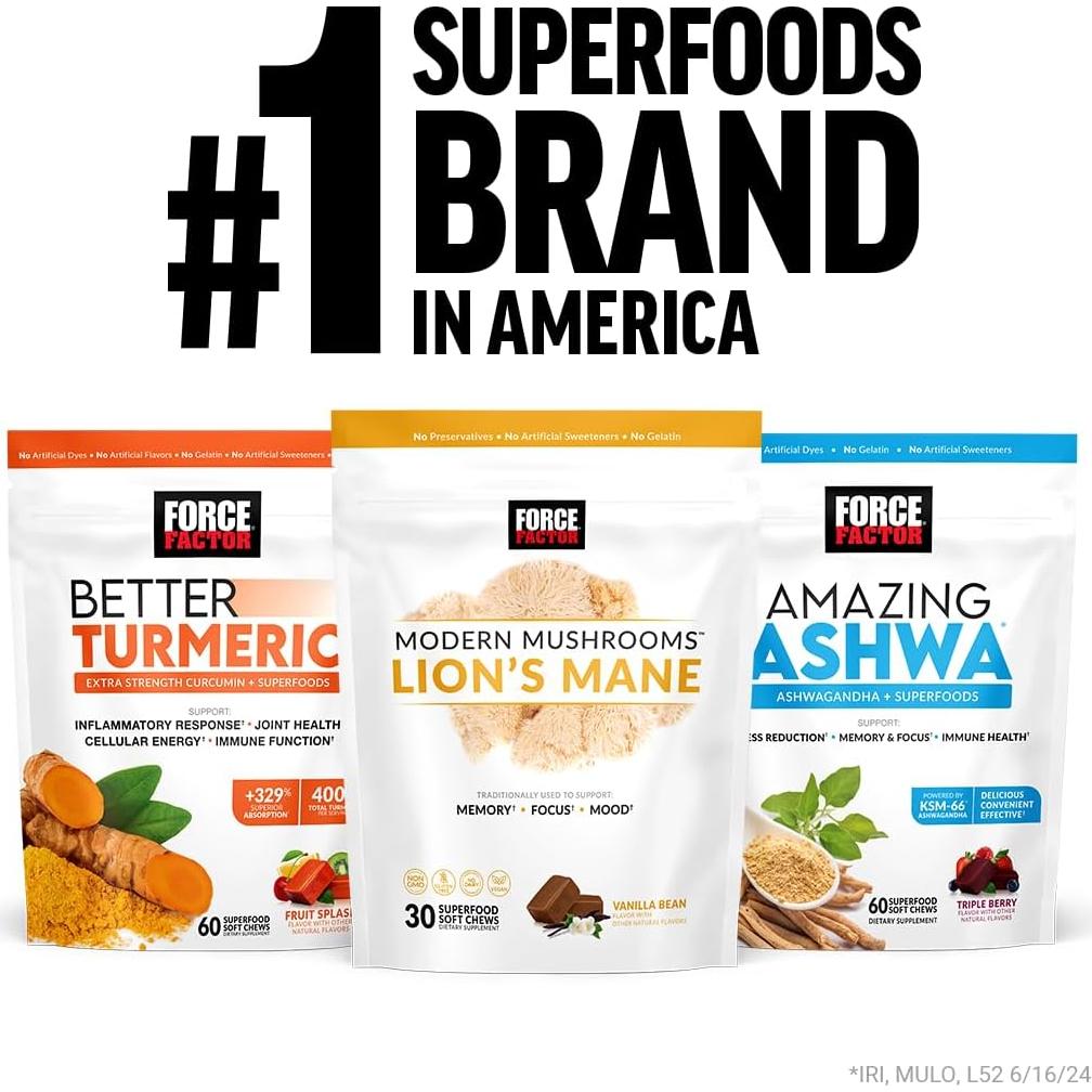 Cápsulas de Hongos Force Factor 90 Unidades - Energía y Enfoque