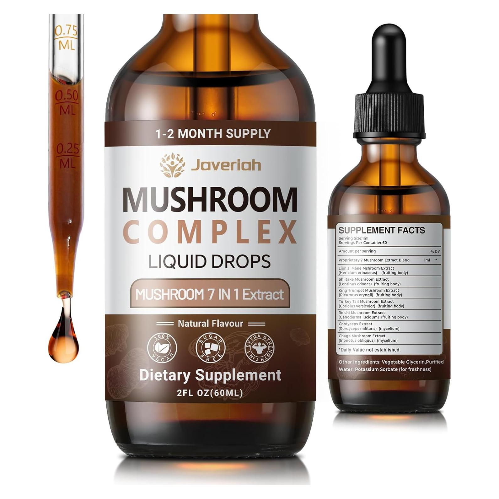 Suplemento Líquido de 7 Hongos Javeriah 60ml - Melena de León