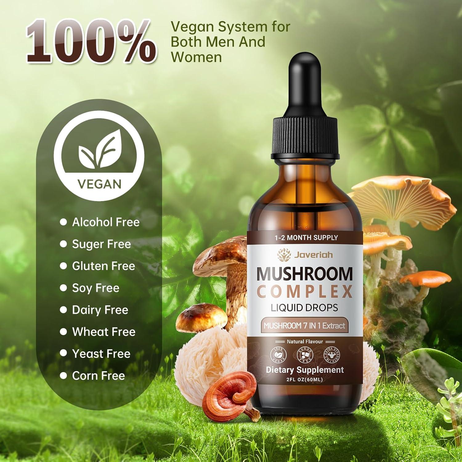 Suplemento Líquido de 7 Hongos Javeriah 60ml - Melena de León