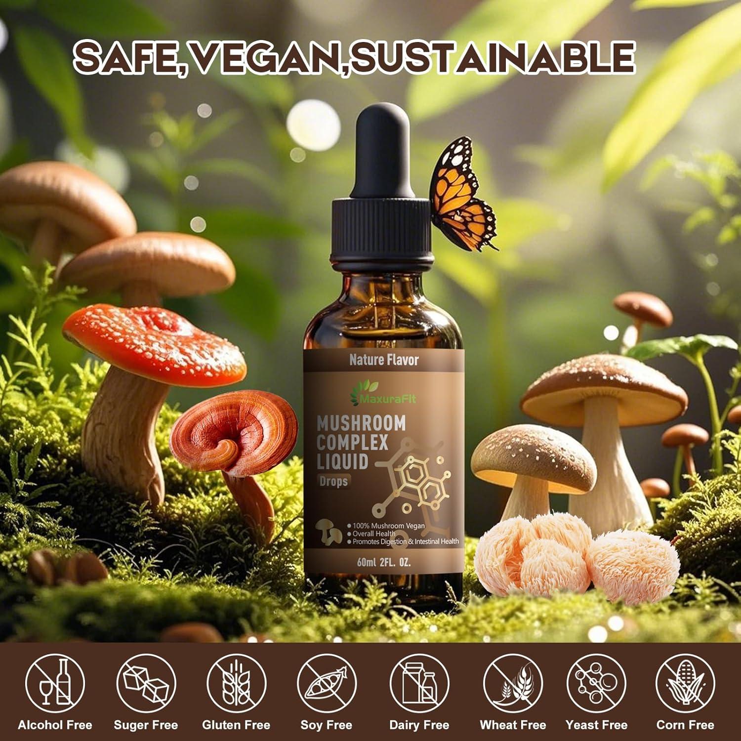 Suplemento Líquido de Hongos 7 en 1 MaxuraFit 120 Porciones