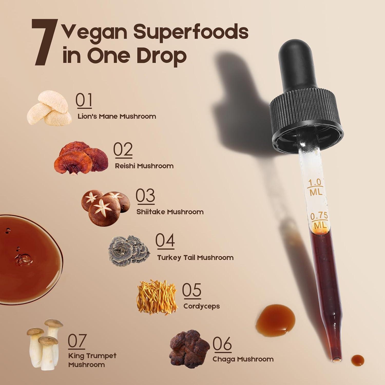 Suplemento Líquido de Hongos 7 en 1 MaxuraFit 120 Porciones