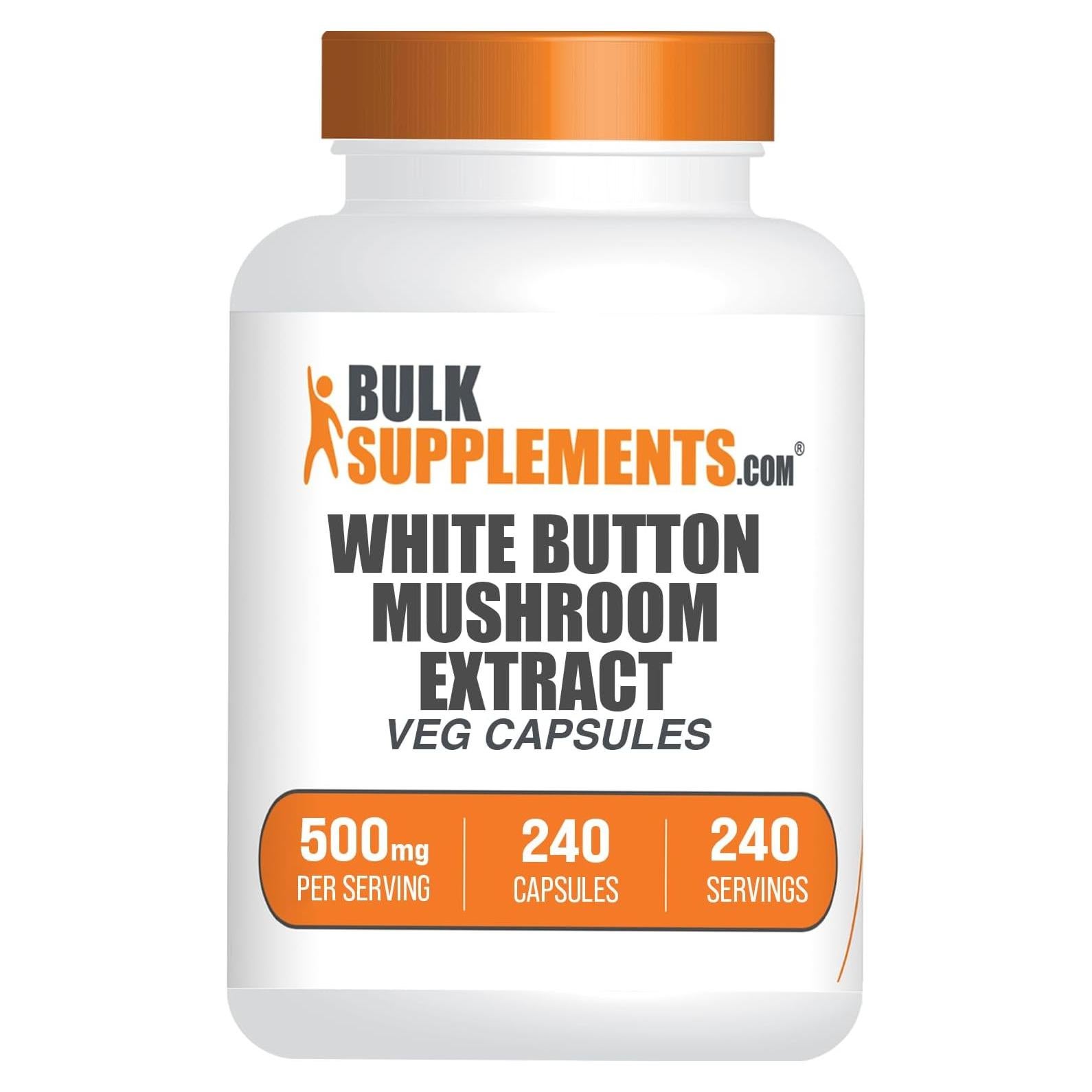Cápsulas de Champiñón Blanco BulkSupplements 240 Unidades Veganas