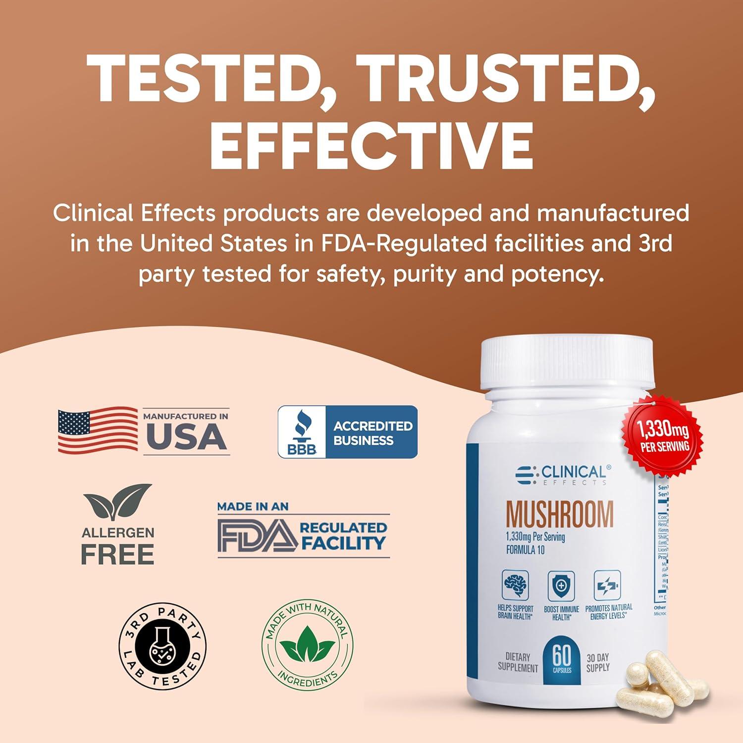 Suplemento Nootrópico Efectos Clínicos - 60 Cápsulas de Hongos