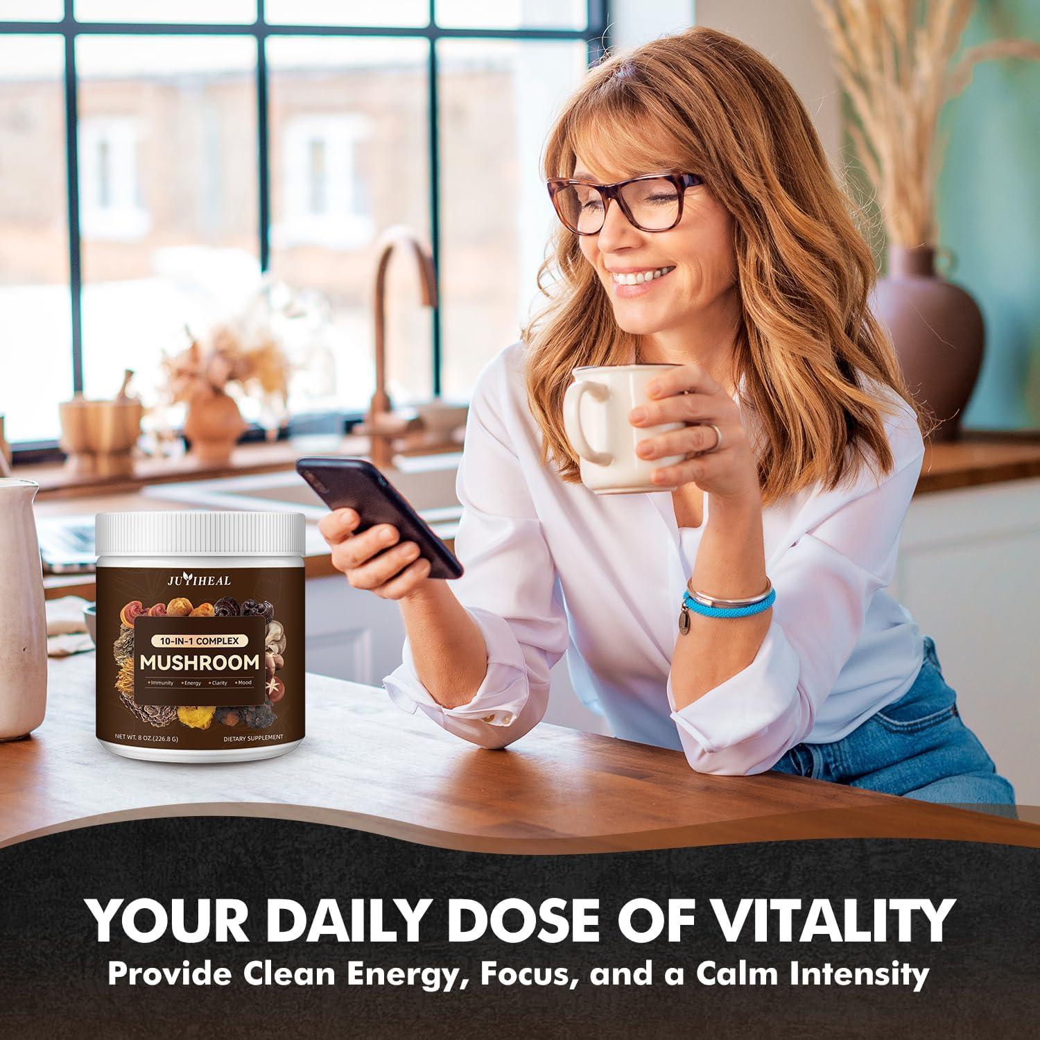 Polvo de Champiñón 10 en 1 JUYIHEAL 227g - Energía y Memoria