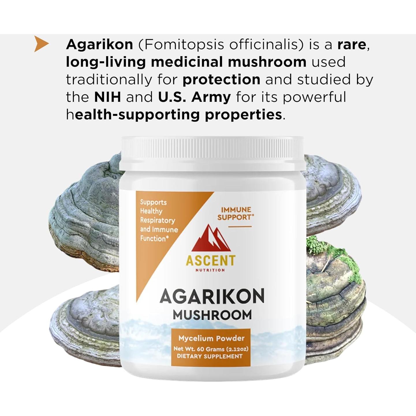 Polvo de Hongo Agarikon Orgánico Ascent Nutrition 30 Porciones