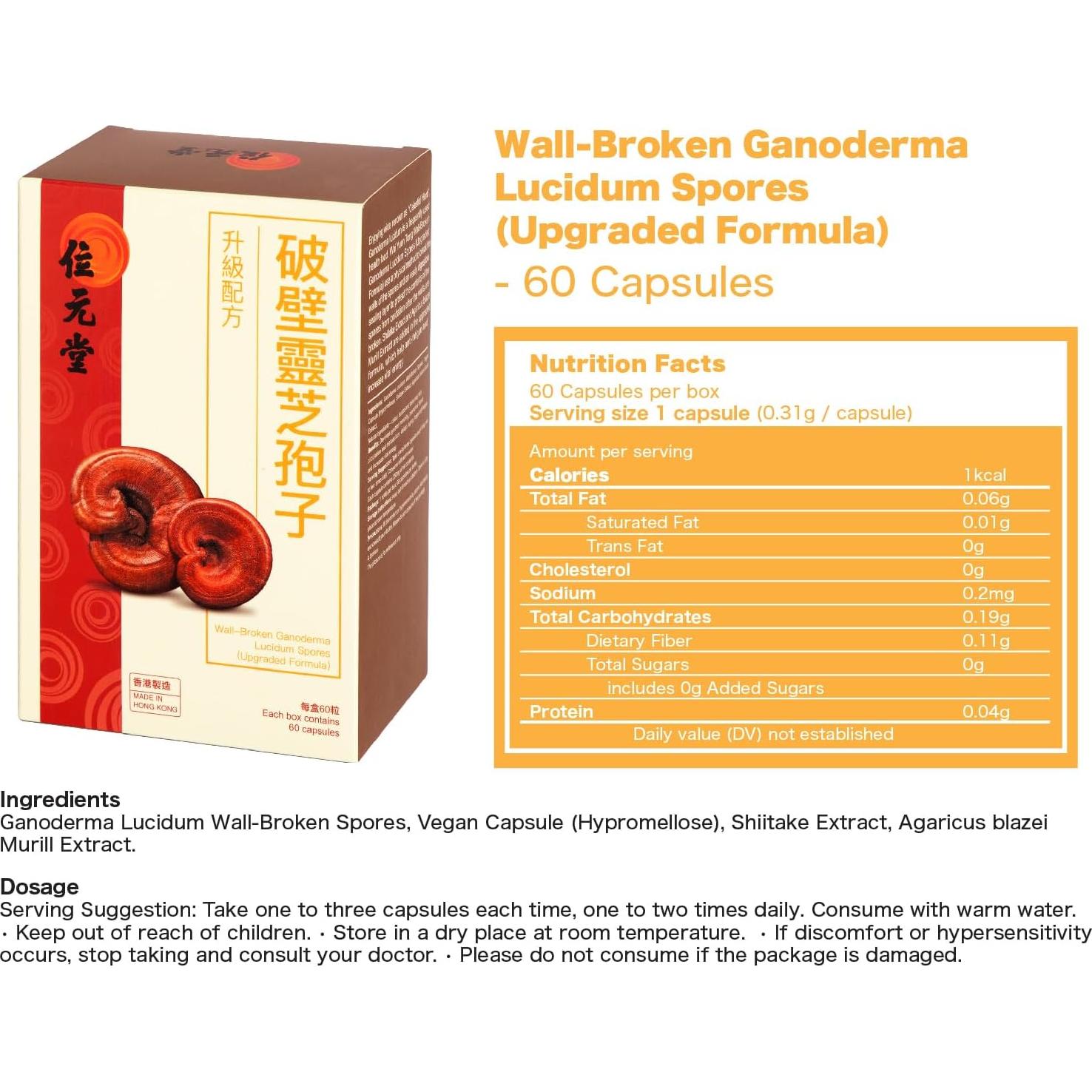 Cápsulas de Esporas de Reishi Wai Yuen Tong - 90 Unidades