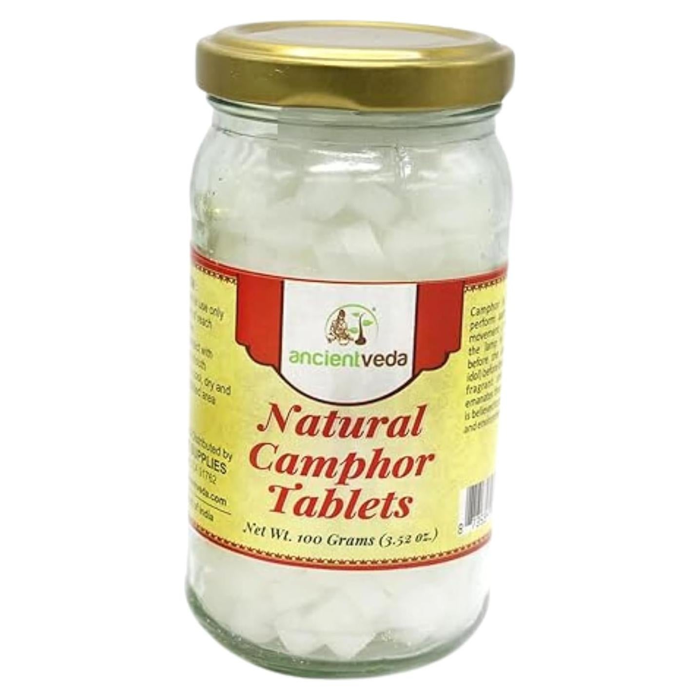 Tabletas de Alcanfor Natural Ancient Veda 100g - Aromaterapia