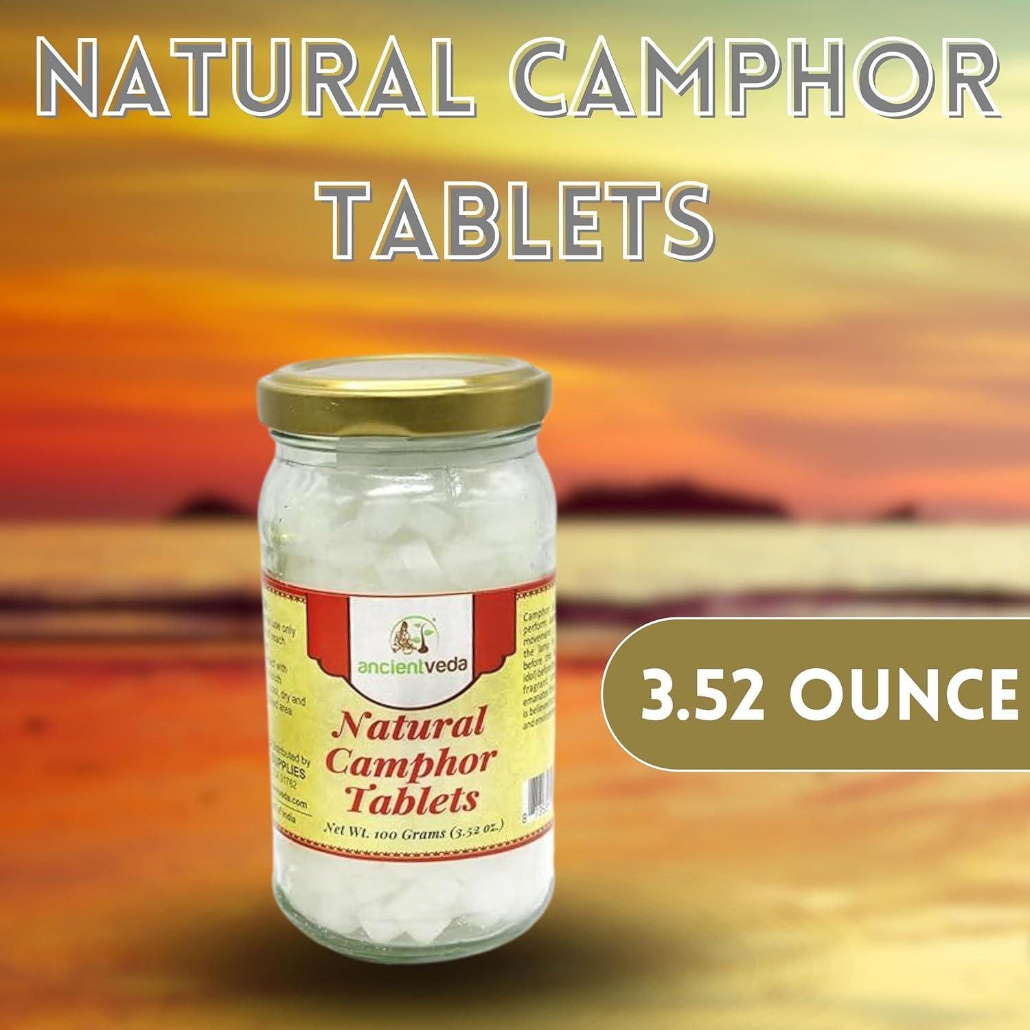 Tabletas de Alcanfor Natural Ancient Veda 100g - Aromaterapia