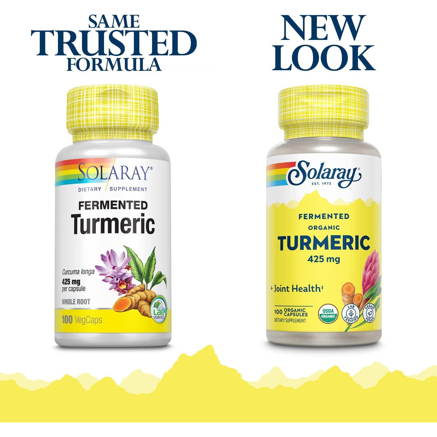 Raíz de Cúrcuma Fermentada 500mg Solaray - 100 VegCaps