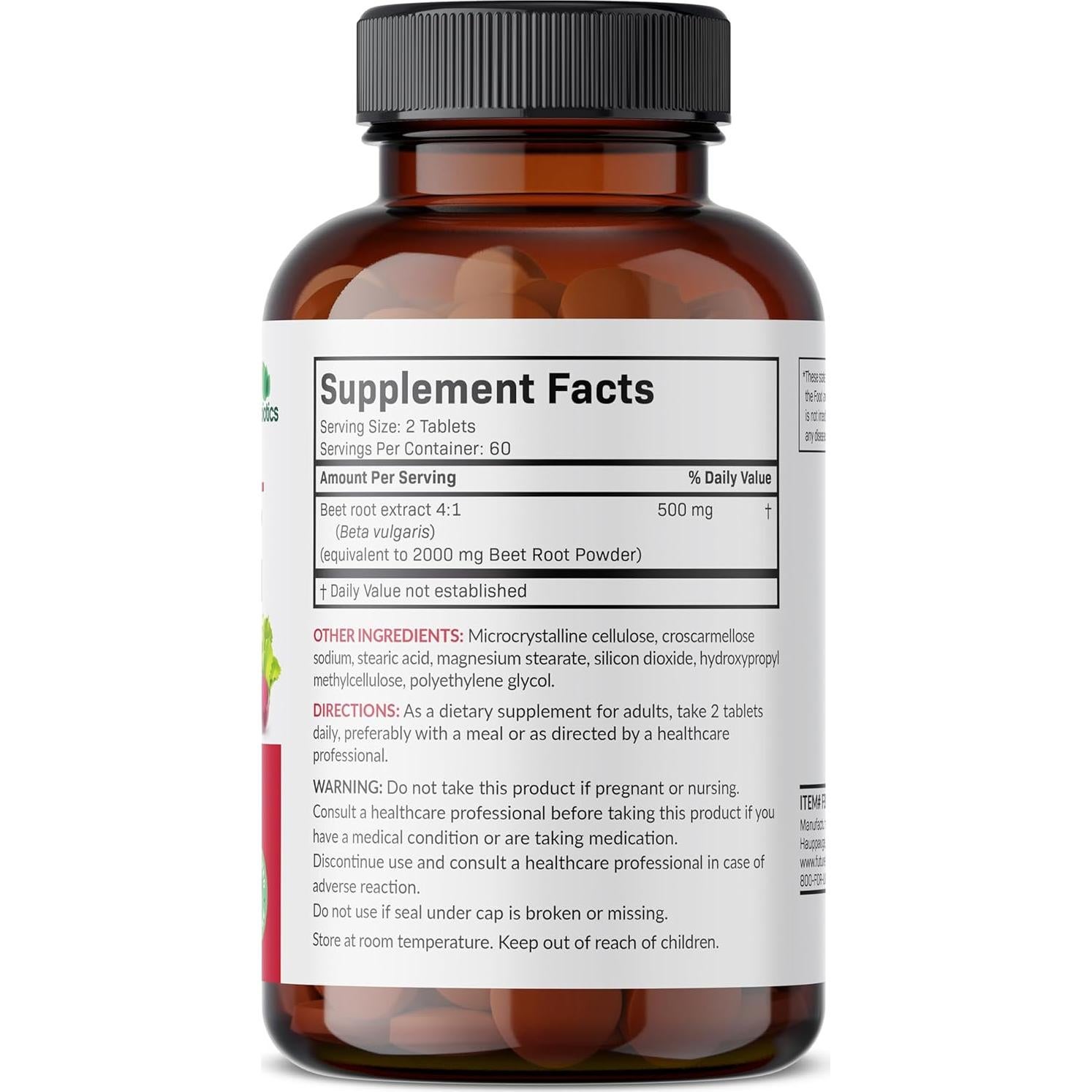 Futurebiotics Extracto de Remolacha Extra Fuerte 120 Tabletas Veganas