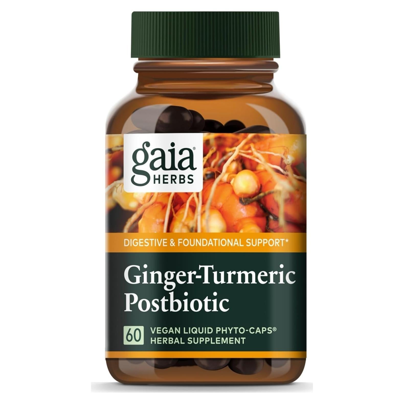 Suplemento Digestivo Gaia Herbs Jengibre-Cúrcuma 60 Cápsulas Veganas