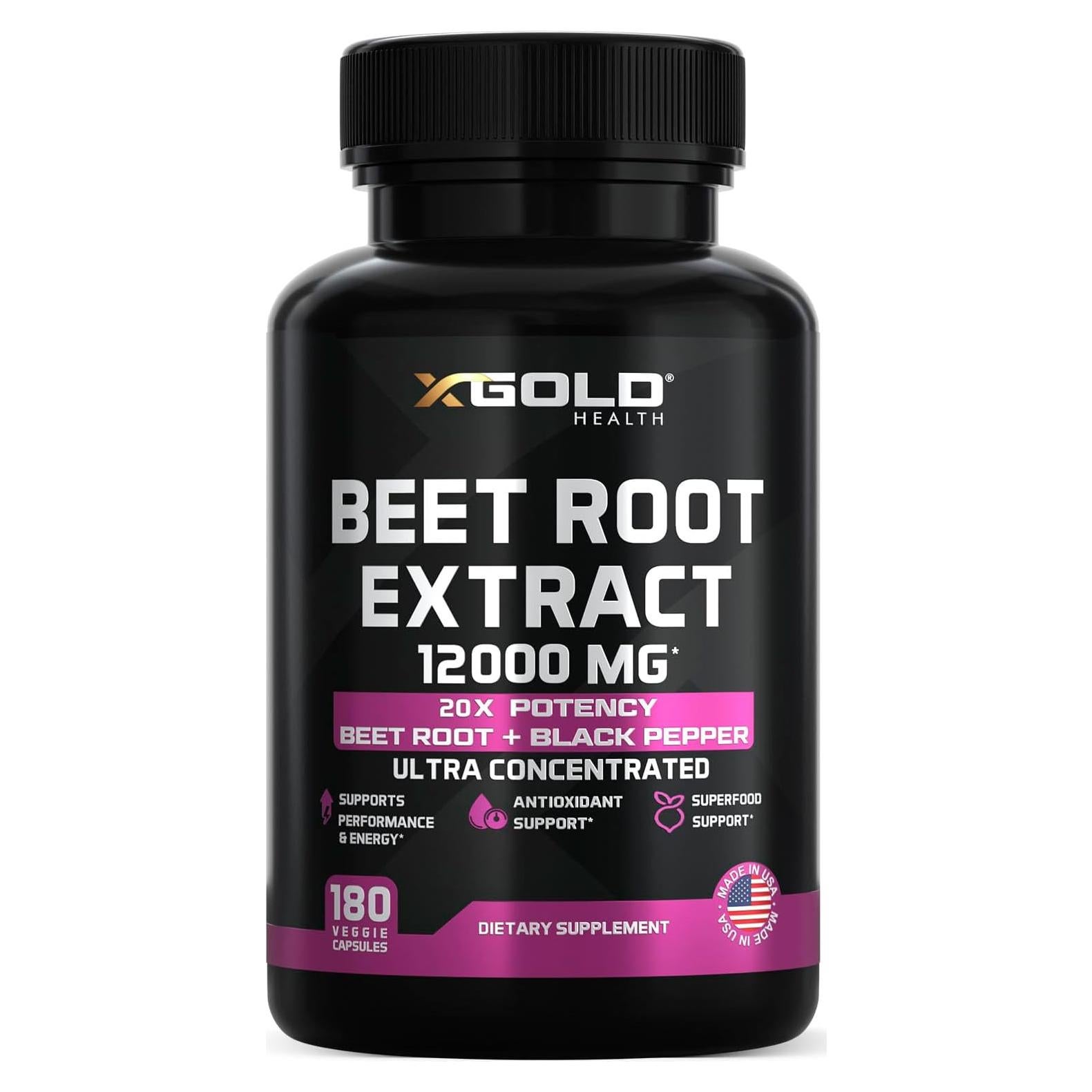 Extracto de Remolacha 12000mg X Gold Health - 180 Cápsulas