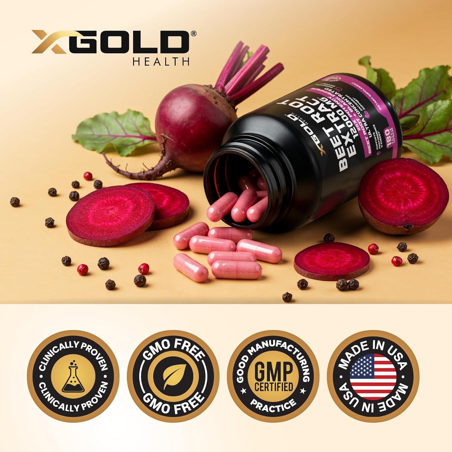 Extracto de Remolacha 12000mg X Gold Health - 180 Cápsulas