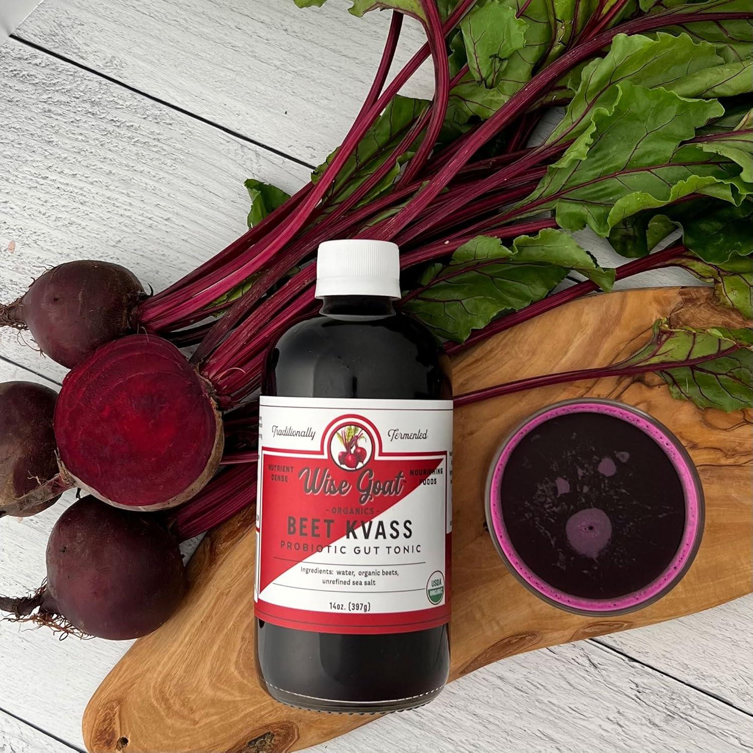 Kvass de Remolacha Crudo Probiótico Wise Goat 414 ml