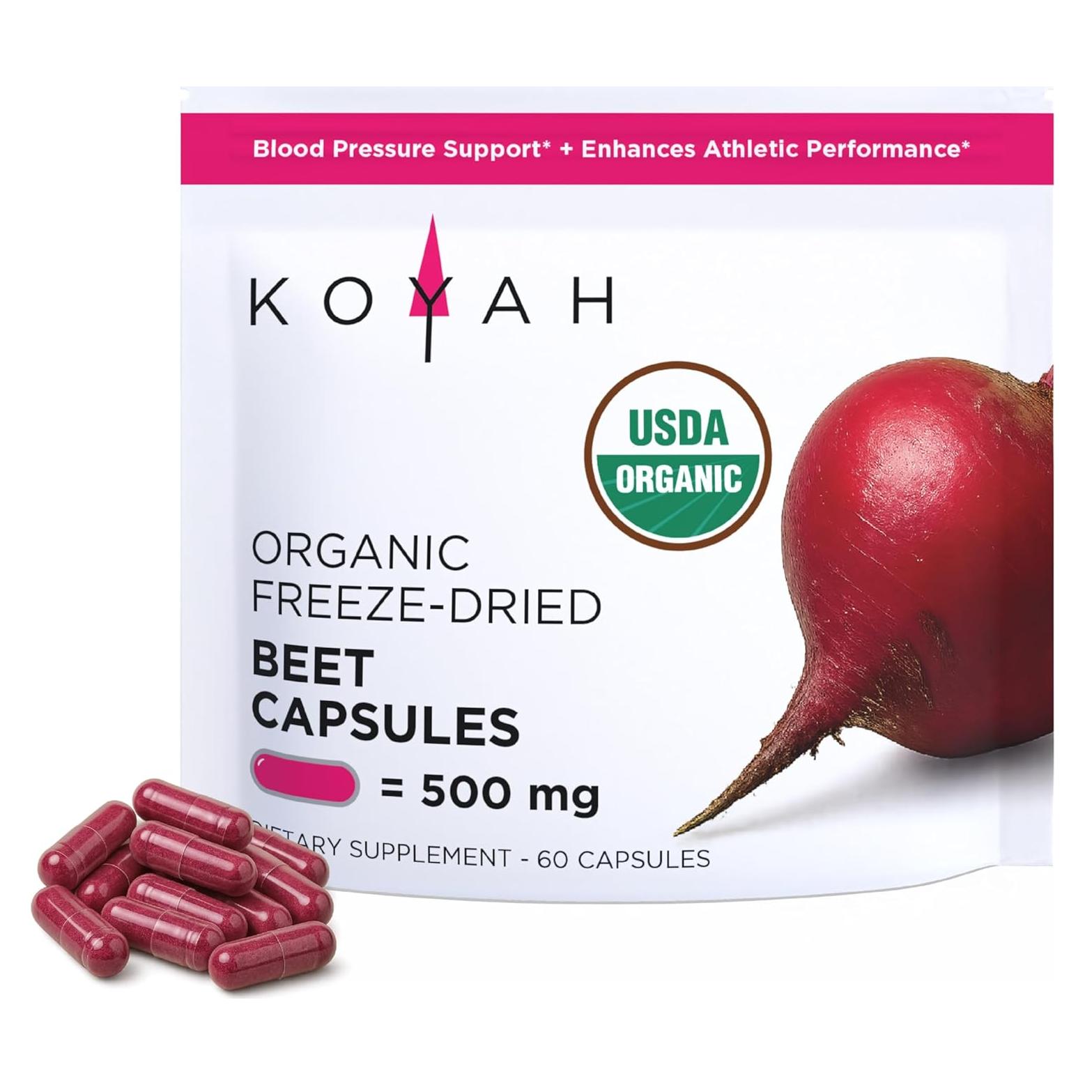 Cápsulas de Remolacha Orgánica KOYAH - 500 mg Liofilizada