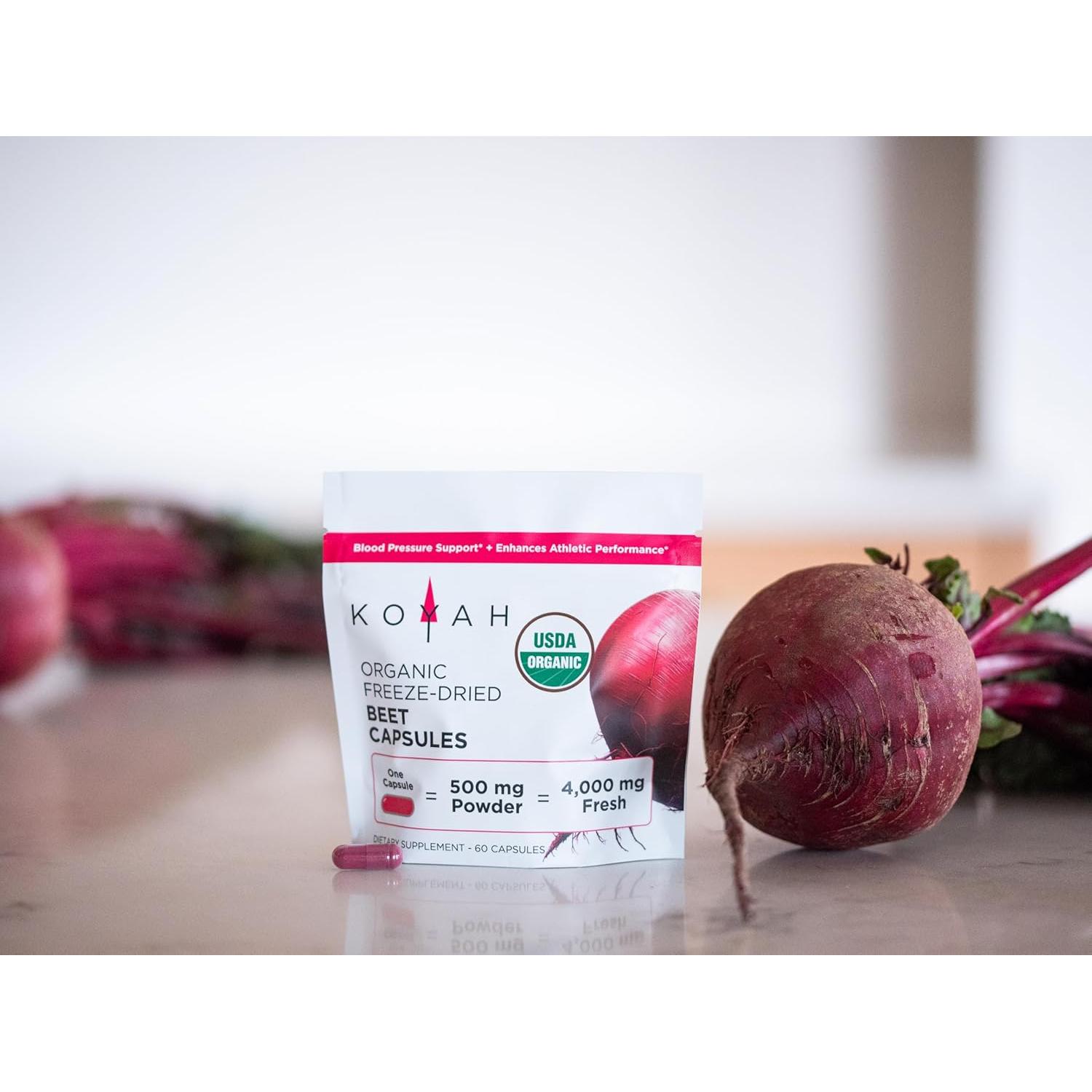 Cápsulas de Remolacha Orgánica KOYAH - 500 mg Liofilizada